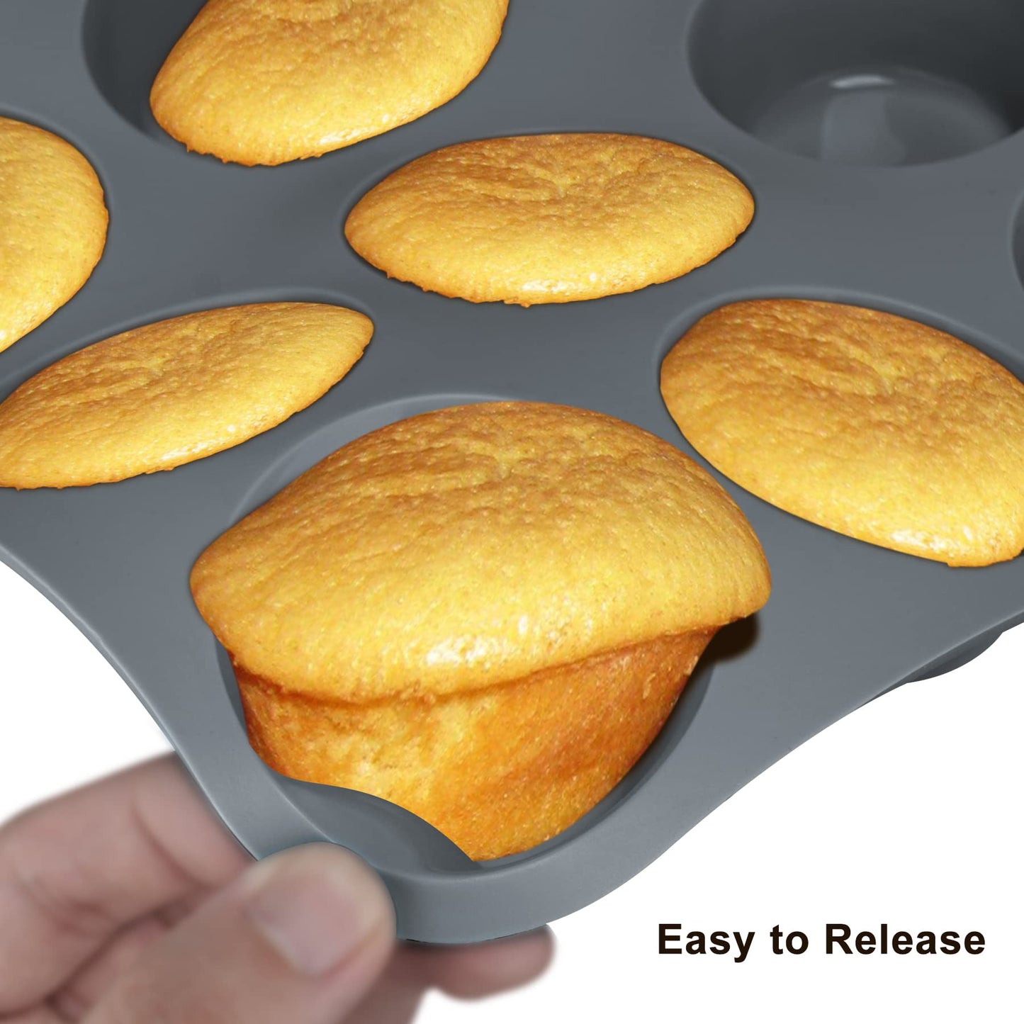 Aschef Economical 7in1 Nonstick Silicone Baking Cake Pan Tin Tray Sheet Mould Set for Oven, BPA Free Heat Resistant Bakeware Supplies Mold Tools Kit for Pancake Cupcake Bread Loaf Muffin Utensil Grey 7in1