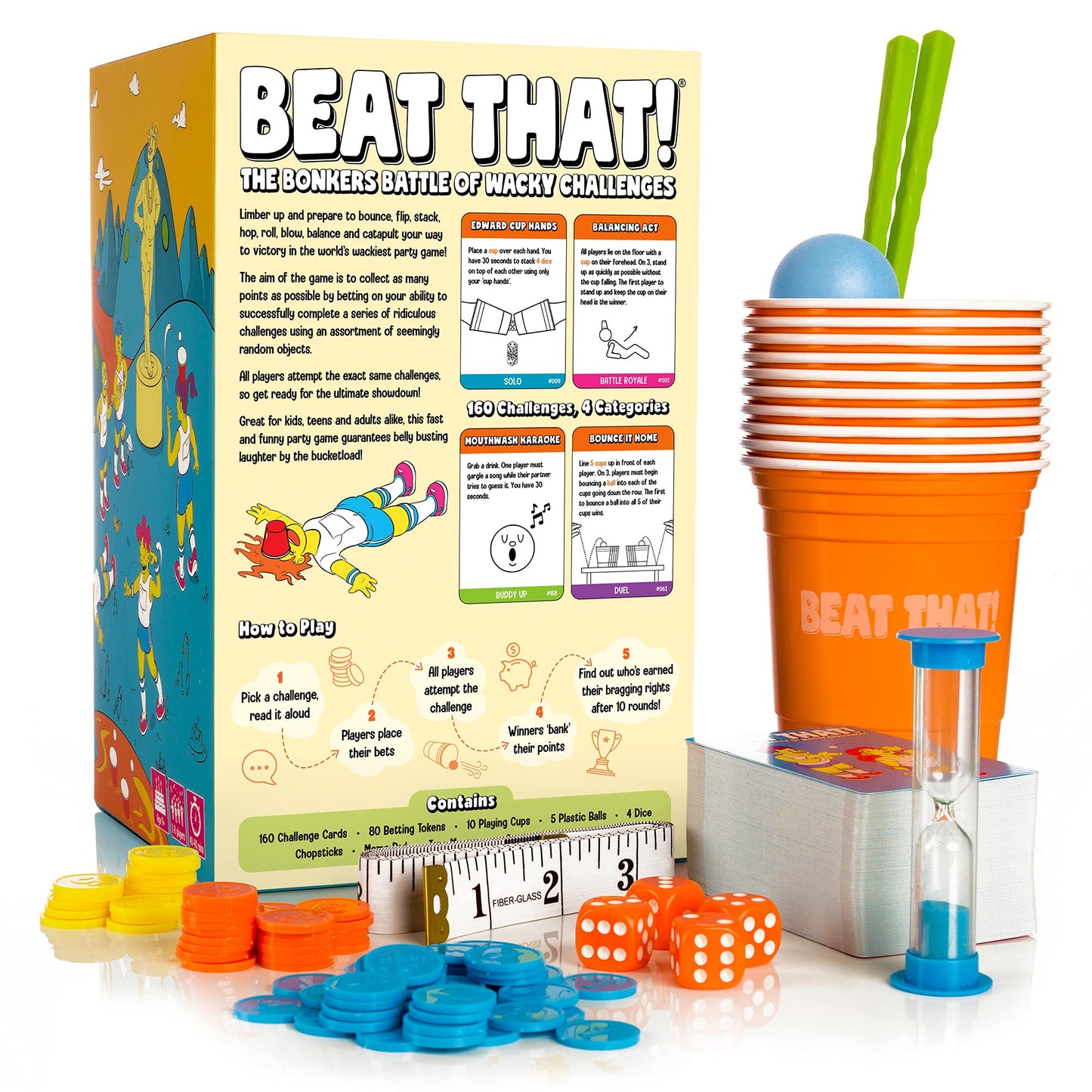 Gutter Games Beat That! - The Bonkers Battle of Wacky Challenges - Family Party Game for Kids & Adults - Card and Board Games for Families - Great Stocking Fillers for Parties & Family Games Nights Main Game