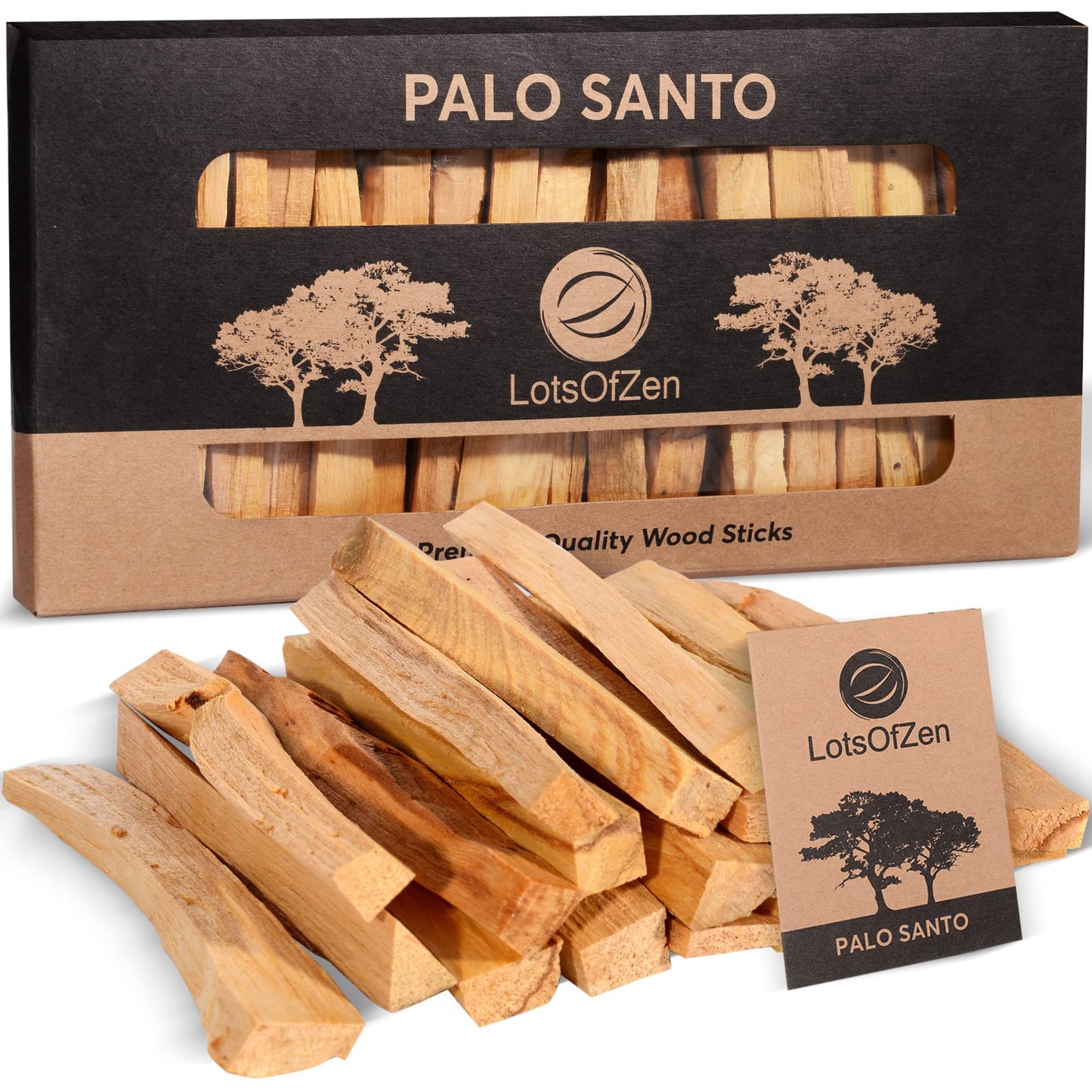 LOTS OF ZEN Palo Santo Sticks Authentic (Approx. 160 Grams | 5.6 Oz) — Large Pack — 100% Natural Spiritual Cleansing Palo Santo Smudge Sticks from Peru — Wild Harvested Sustainably Hand Picked