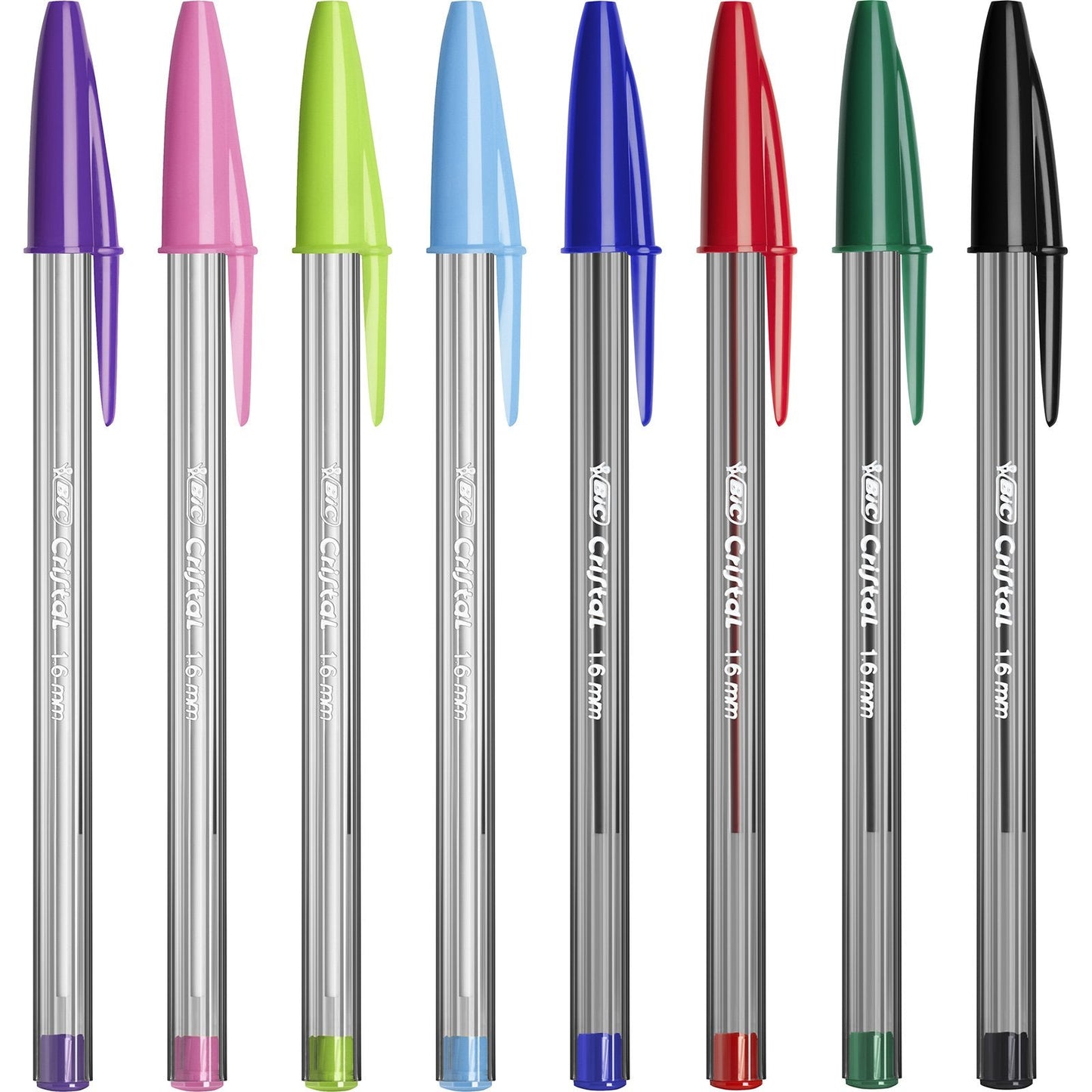 BIC Cristal Ballpoint Pens - Pack of 8 - Assorted Colours (Fashion + Standard) - 1.6 mm Tip with Smooth Writing