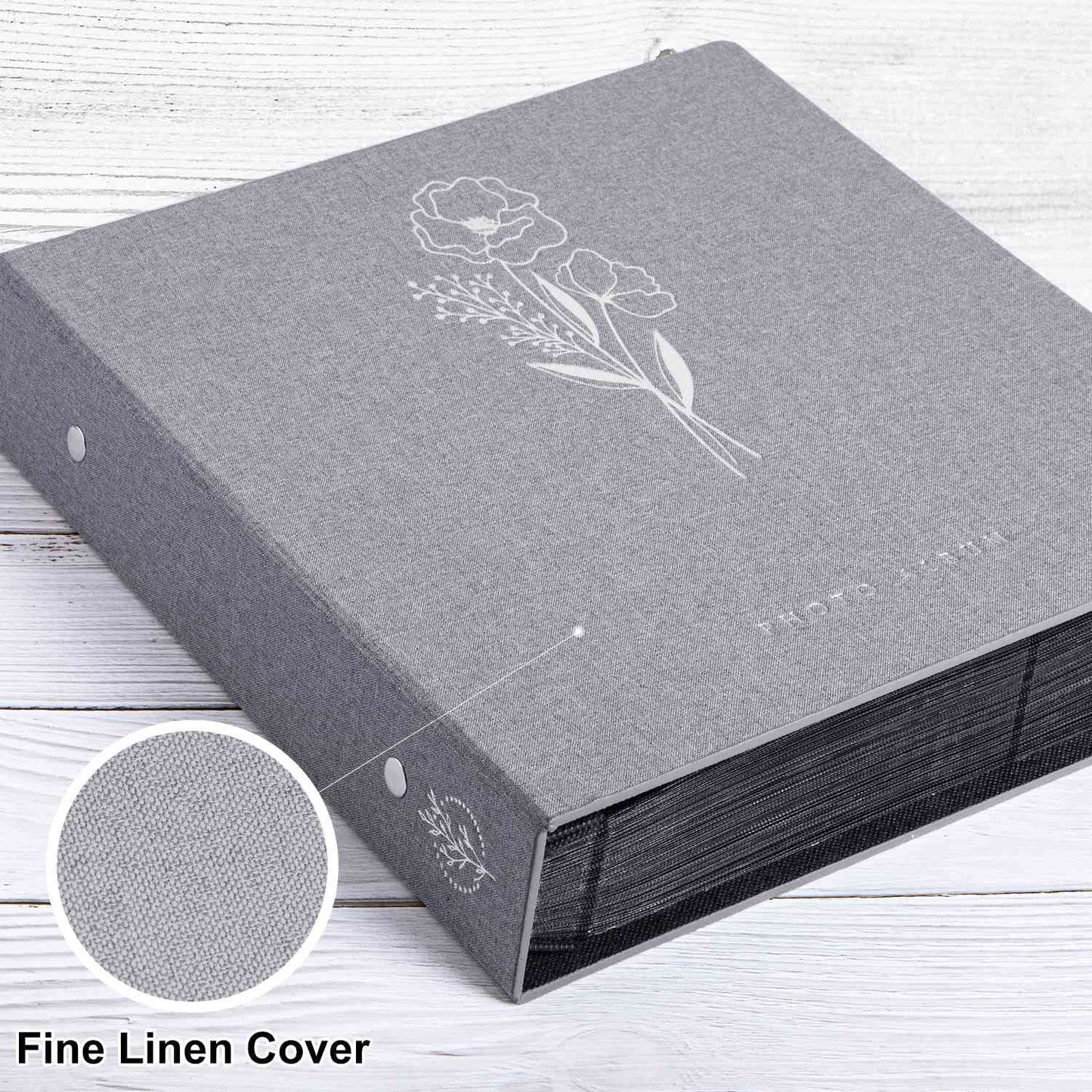 Lanpn Photo Album 6x4 Slip in, Linen 600 Pockets Photo Albums Holds Landscape and Portrait 10x15cm Picture Grey