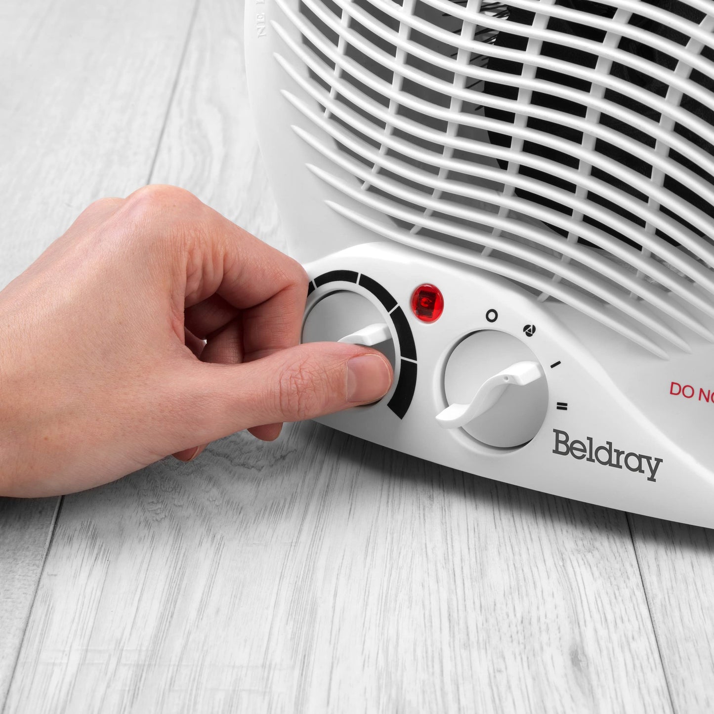 Beldray EH0567 Electric Fan Heater – Thermo Fan Heater, 2 Heat Settings, Cool Air Function, Adjustable Thermostat, Lightweight & Portable, Carry Handle, Dial Control, Overheat Protection, 1000/2000W Single Heater Round Fan Heater/Cooler