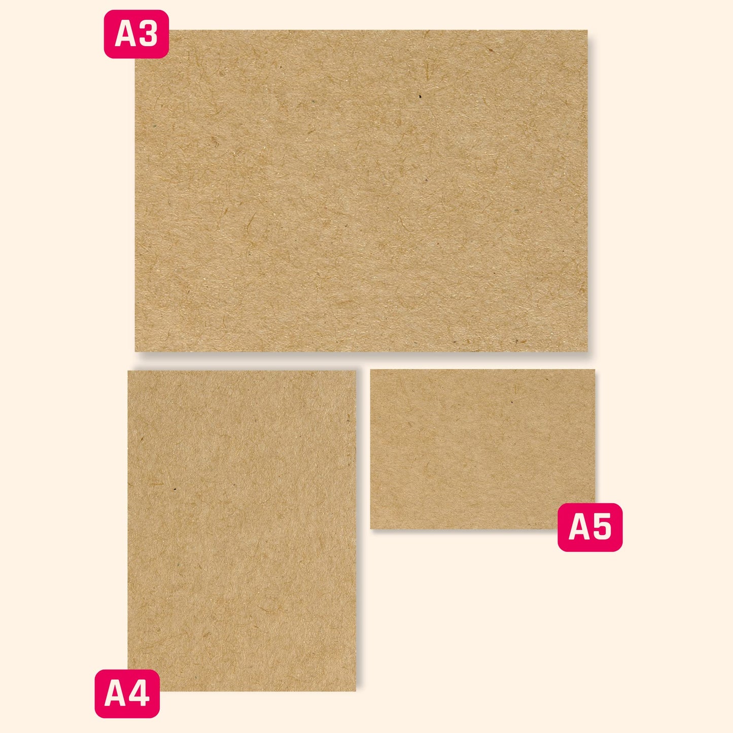 50 Sheets, Brown Kraft Paper Card A4 - 200gsm A4 (50 Sheets)