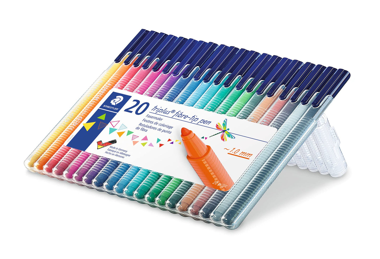 STAEDTLER 323 SB20 Triplus Colour Fibre-Tip Pens, 1.0mm - Assorted Colours (Pack of 20) 20 Count (Pack of 1) Standard Packaging