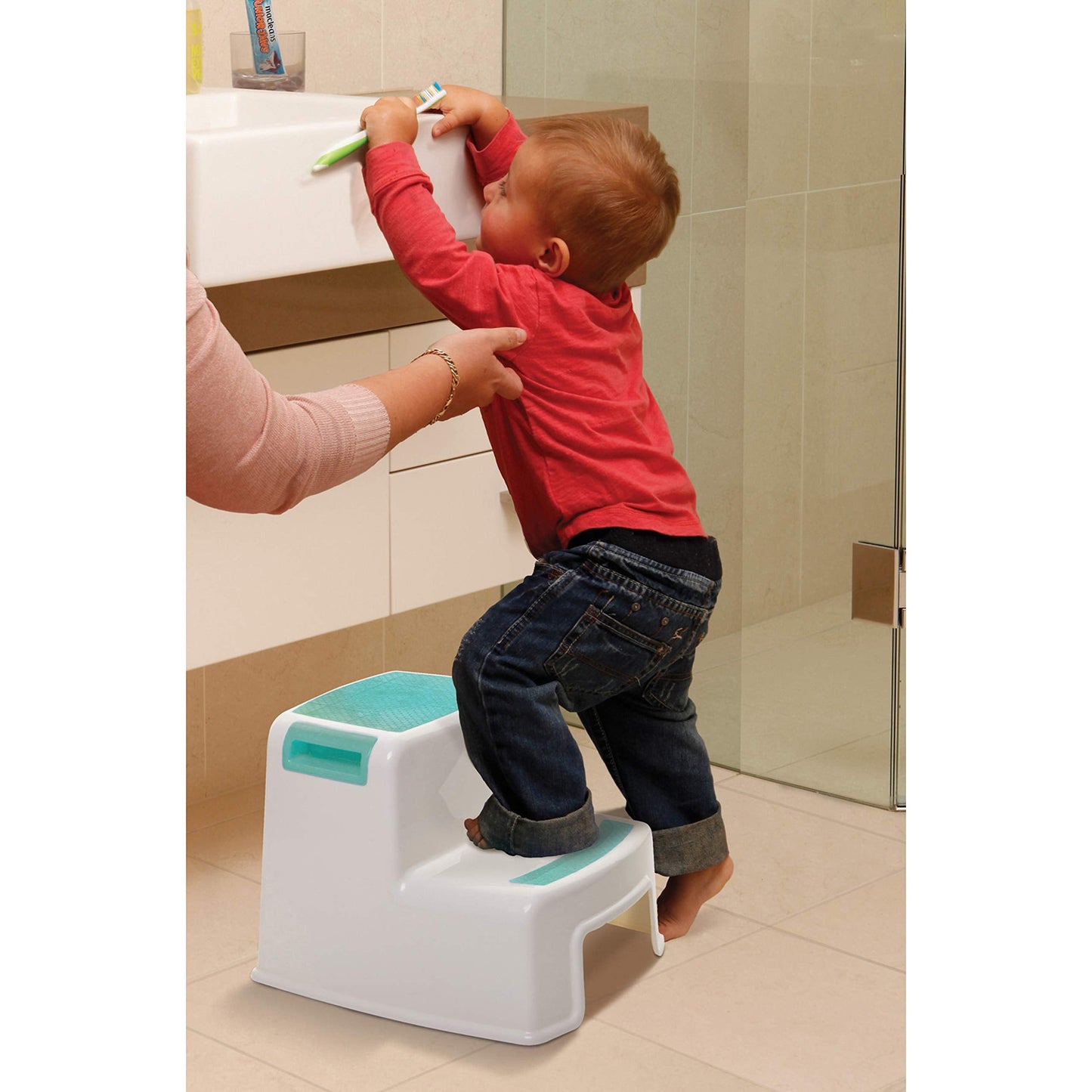 Dreambaby 2-UP Step Stool - Toddlers Stool - Slip Resistant - Aqua-Model G685 1