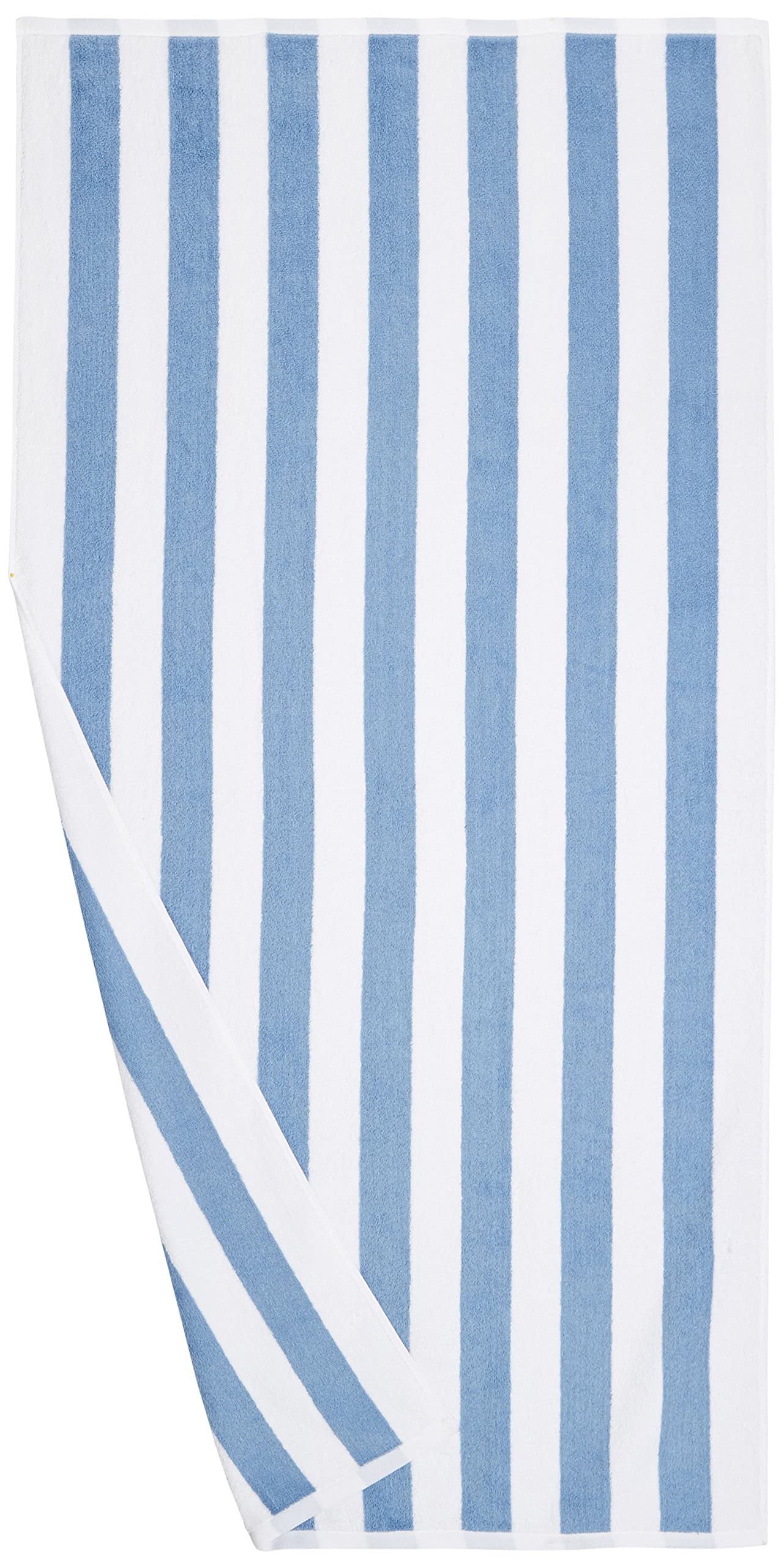 Amazon Basics Cabana Stripe Pack of 1 Beach Towel, Sky Blue, 152.4 cm x 76.2 cm