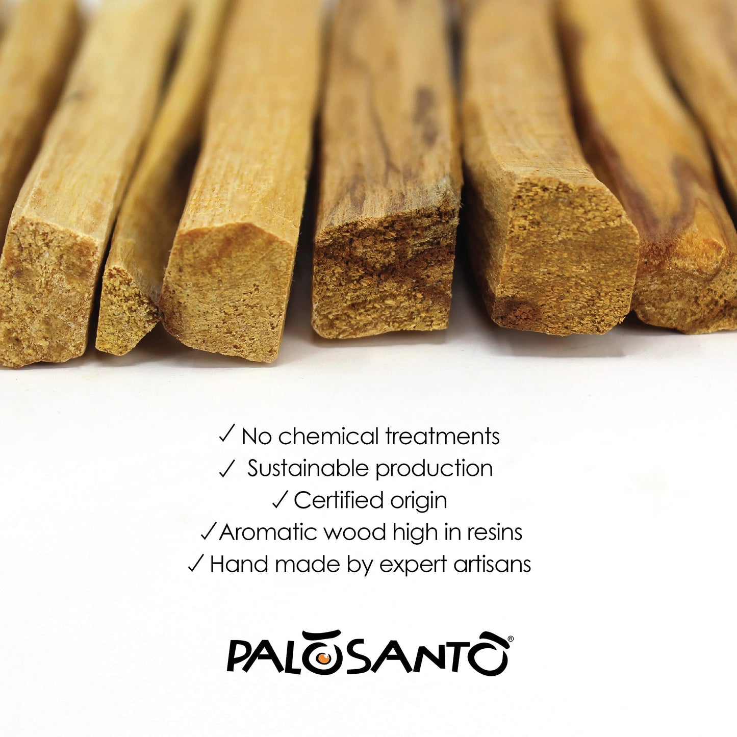 PALOSANTO - Palo Santo Sticks Popular Ayabaca from Peru - 8 Wood Sticks 10cm - Natural Incense Sticks for Stress Relief and Meditation - Palo Santo Wood Wild Harvested & Sustainably Sourced 8 Sticks