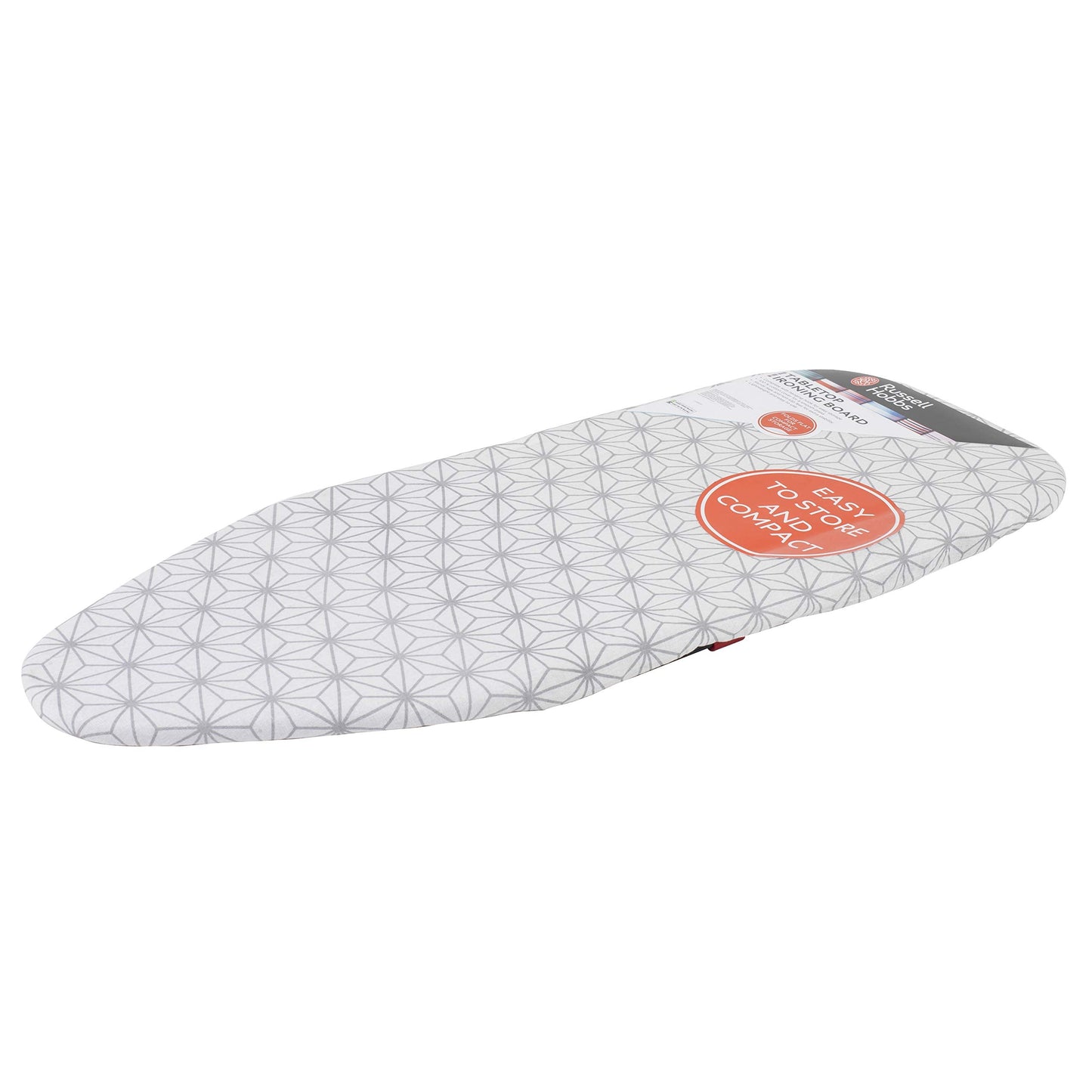 Russell Hobbs LA054012 Table Top Ironing Board – Small Foldable Ironing Table, Non-Slip Feet, Lightweight & Compact, 100% Machine Washable Cotton Cover, Travel/Small Homes, Left & Right-Handed Users