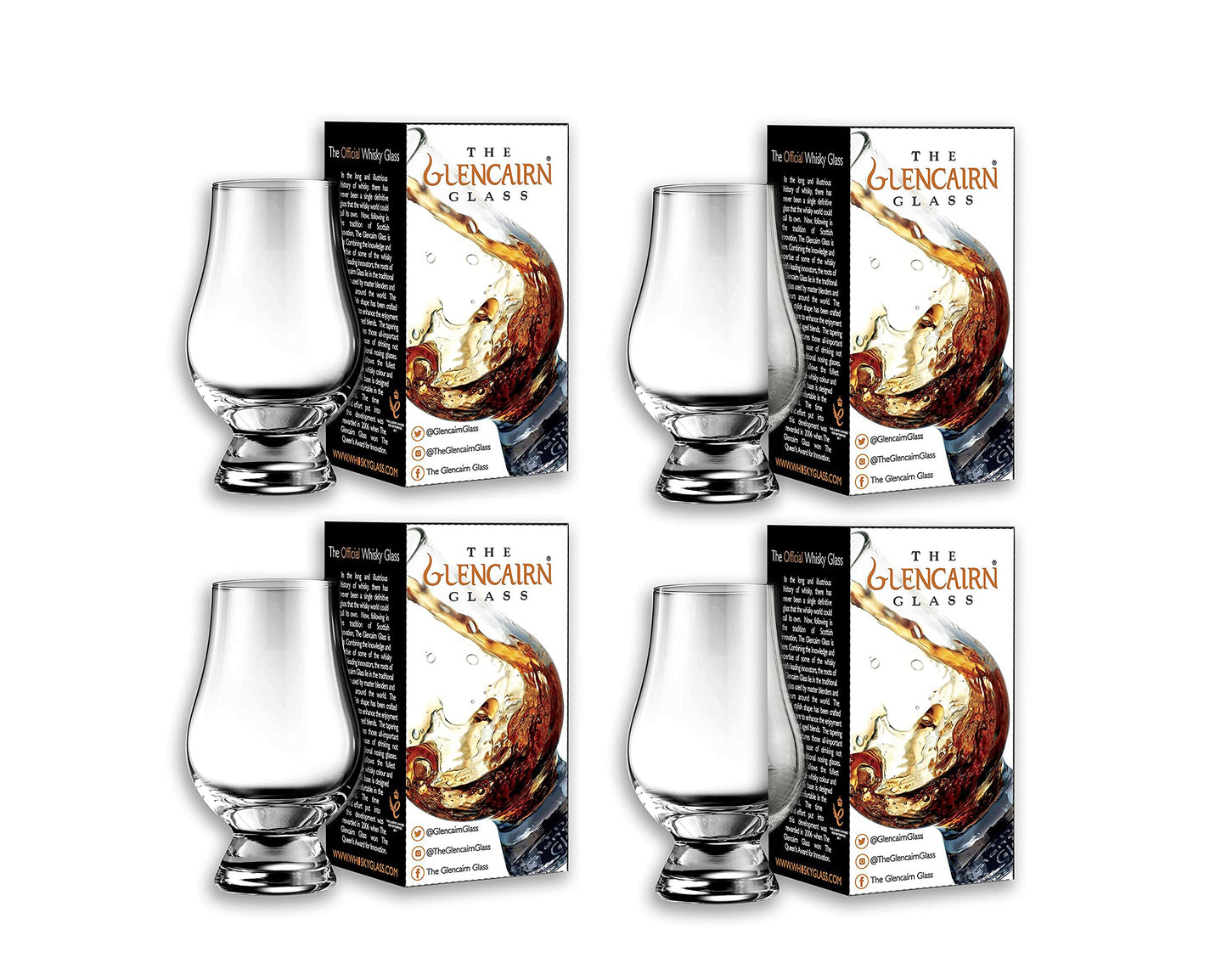 Glencairn The Whisky Glass in Gift Carton, Set of 4 4 Count (Pack of 1)