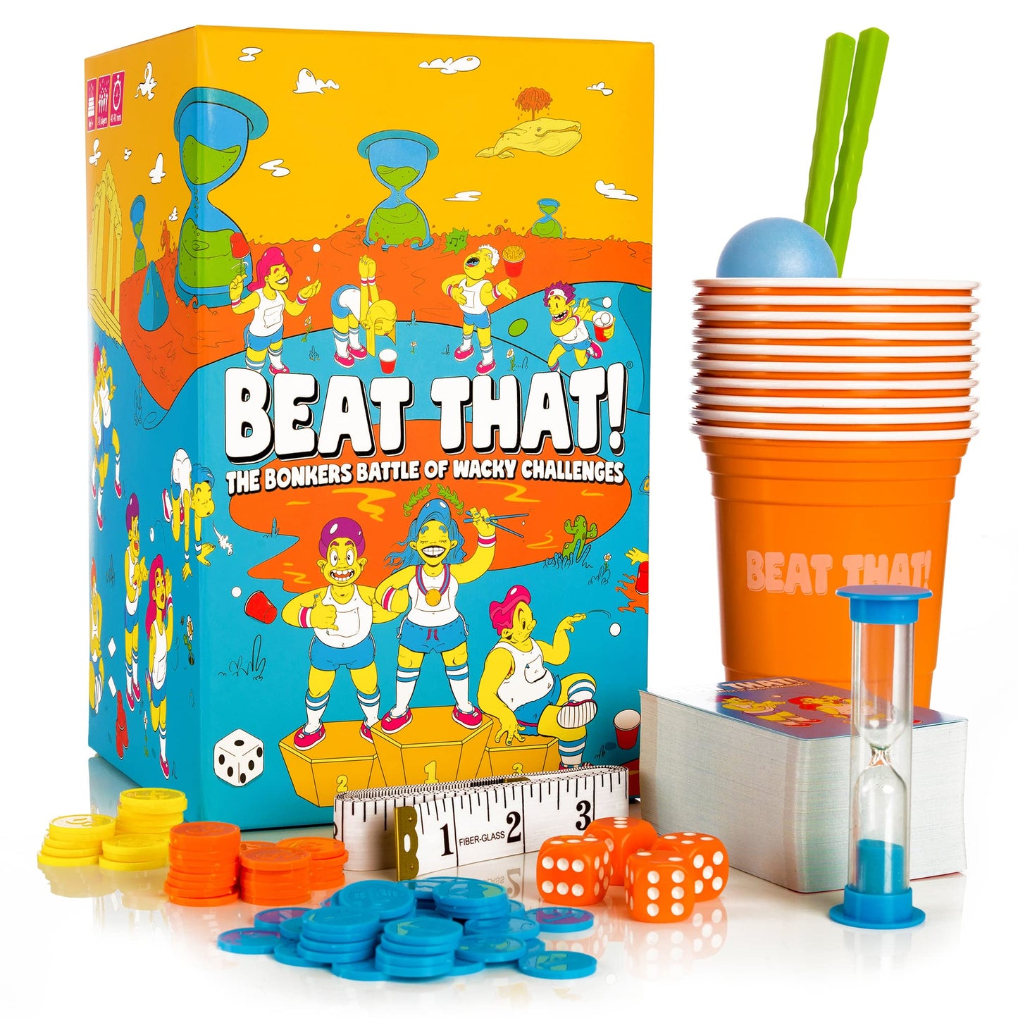 Gutter Games Beat That! - The Bonkers Battle of Wacky Challenges - Family Party Game for Kids & Adults - Card and Board Games for Families - Great Stocking Fillers for Parties & Family Games Nights Main Game