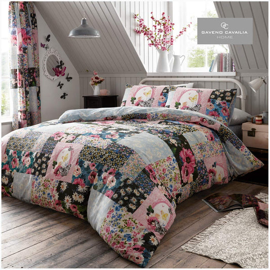 GC GAVENO CAVAILIA Printed Duvet Cover Sets, Reversible Bedding Bed Set, Polycotton Quilt Covers, Ellis Multi, Double Ellis-multi