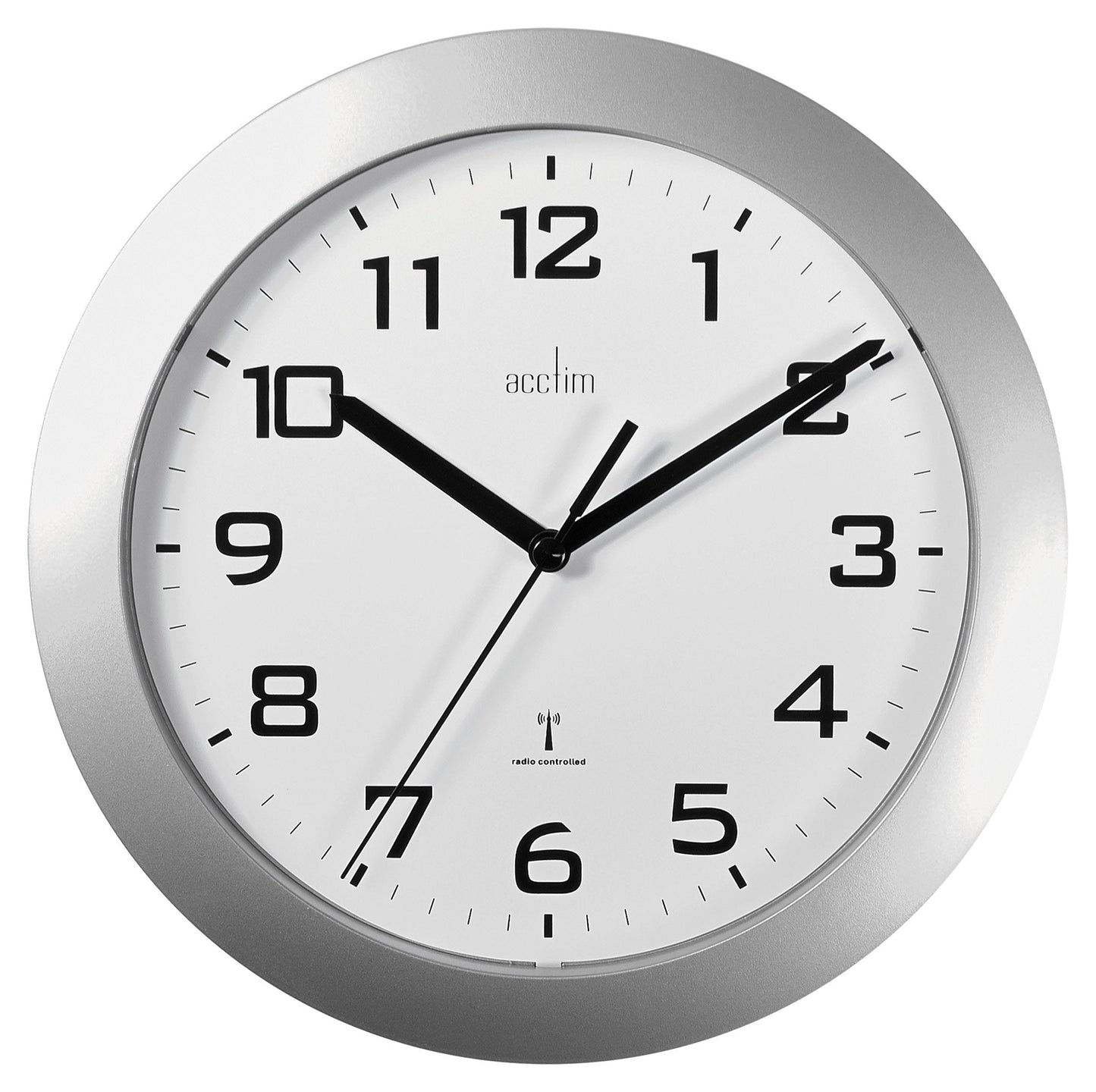 Acctim 74367 Peron Radio Controlled Wall Clock, Silver, 23 cm l x 23 cm w