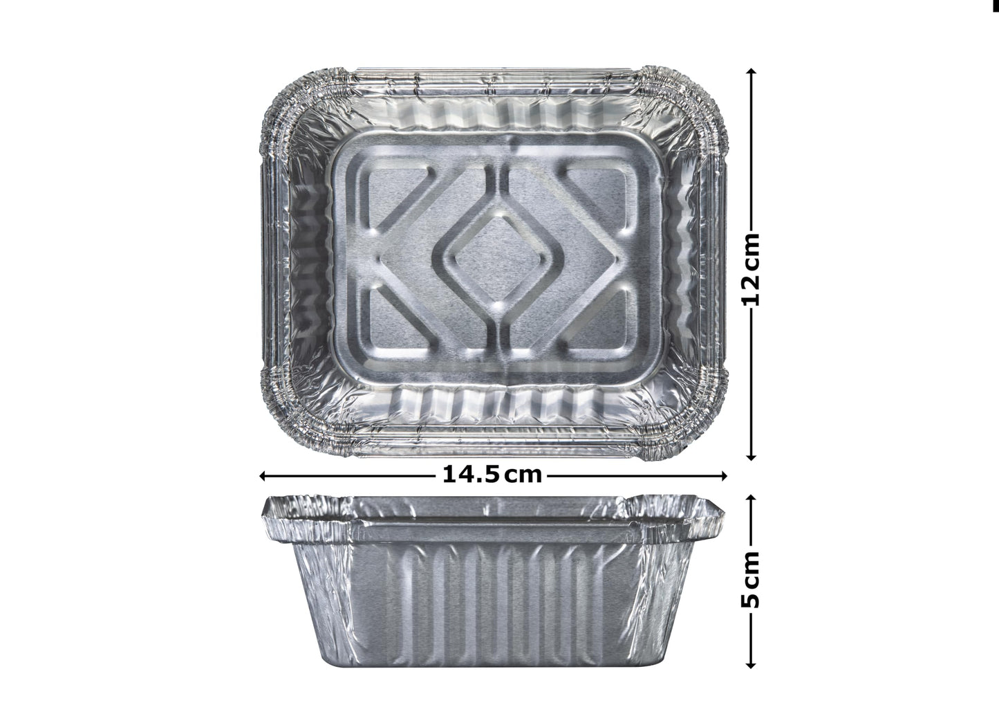 UrbanJungle 30 X Aluminium Foil Trays - Food Containers with Lids - Ideal for Storage, Baking, Roasting, BBQ, Cooking, Meal Prep Tray - Freezer Containers and Disposable Takeaway Containers (M, 30) Medium 30 Pack