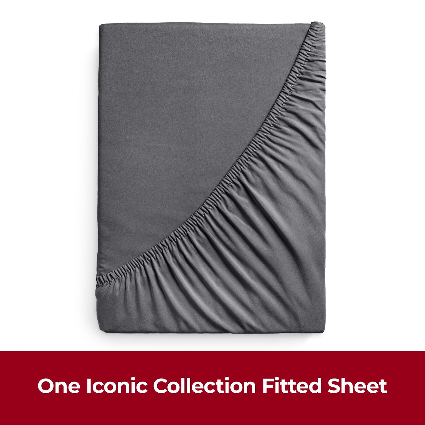 Mellanni King Size Fitted Sheets - All Around Elastic Bed Sheets - 40 Cm Extra Deep Fitted Sheets - Soft Brushed Microfiber, Shrinkage & Fade Resistant - (King, 150x200 cm, Gray) UK King 150x200x40cm 1394 Gray