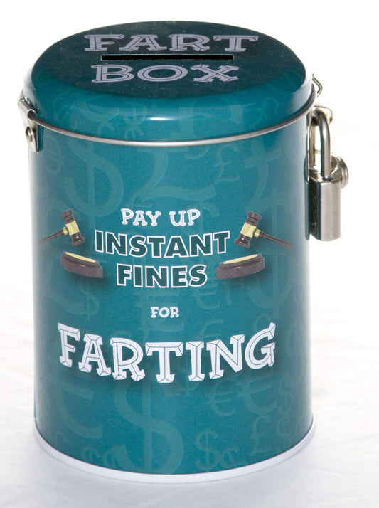 Boxer Gifts Fines Money Tin | Funny Husband Dad Boyfriend Novelty Birthday Christmas Father's Day Fart Gift for Him-Mens Joke Secret Santa Stocking Filler Present, Stainless Steel, Blue, 14,5x9x9cm