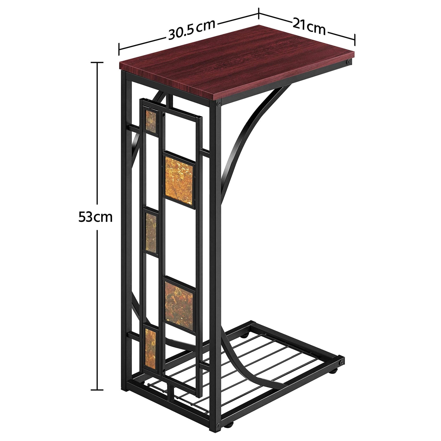 Yaheetech 2PCs Small Side Table, C Shaped End table, Under Sofa Table, Snack Coffee Table for Living Room 2