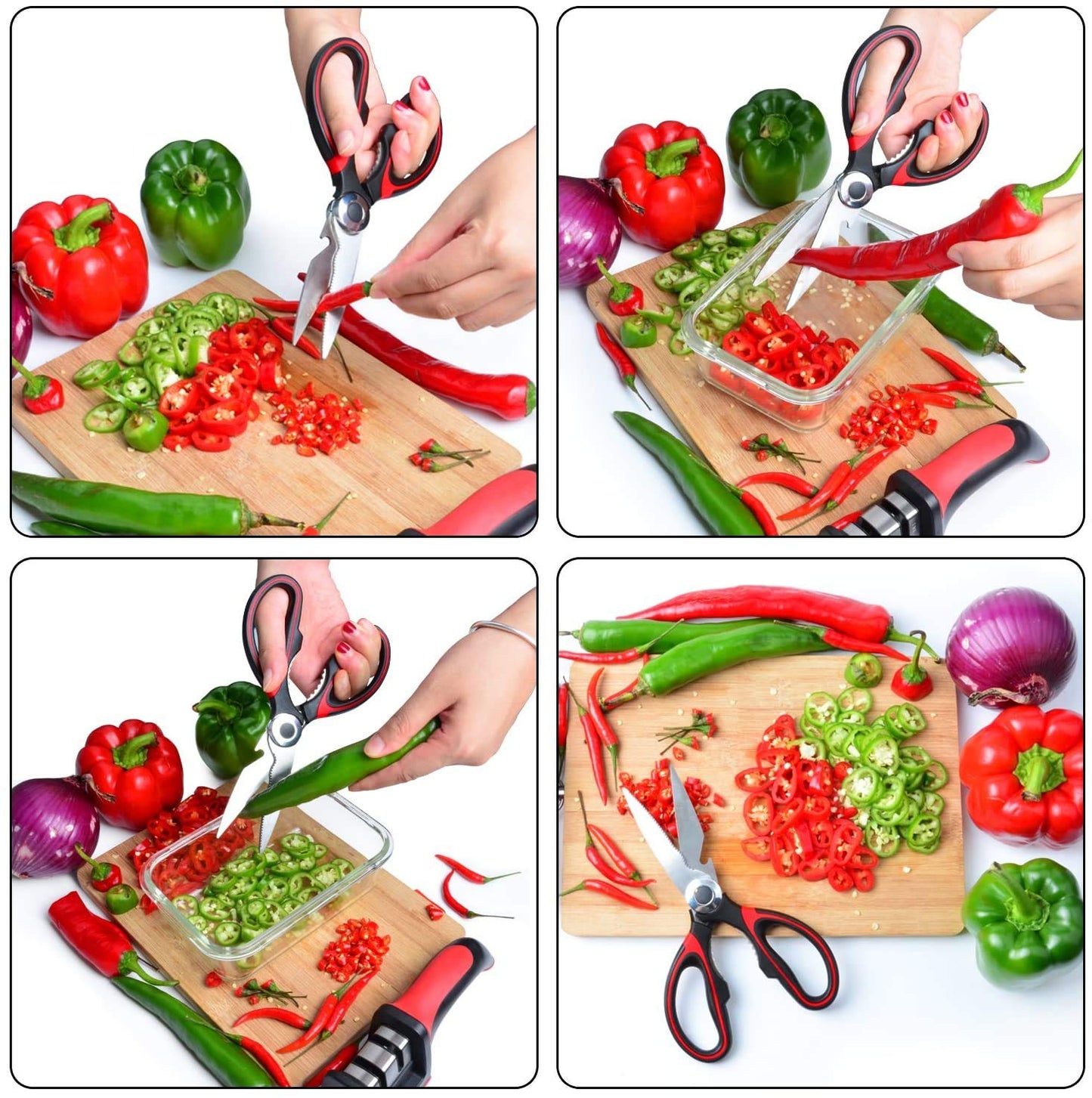 Latest Sharp Kitchen Scissors Heavy Duty Multifunction Purpose Utility Cooking Scissors for Chicken Meat Fish Poultry Vegetables Nuts Household Necessity