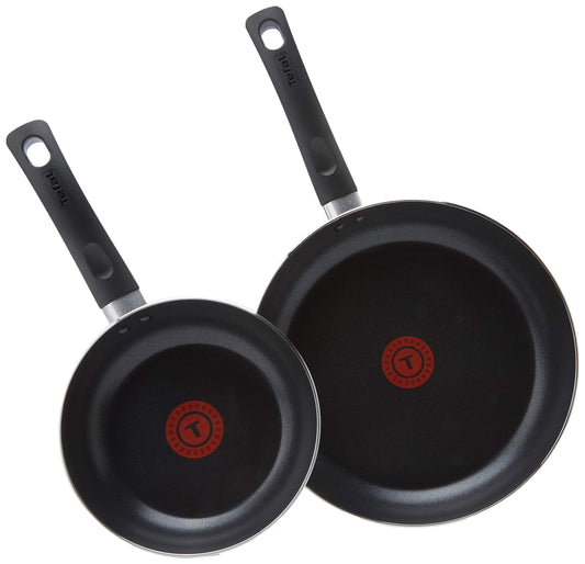 Tefal Taste Twin Pack, Aluminium Frying Pans, Pan Set, Pans 20 cm and 28 cm diameter, Non-Stick, Black, Pack of 2, B189S244 (Pack of 2)