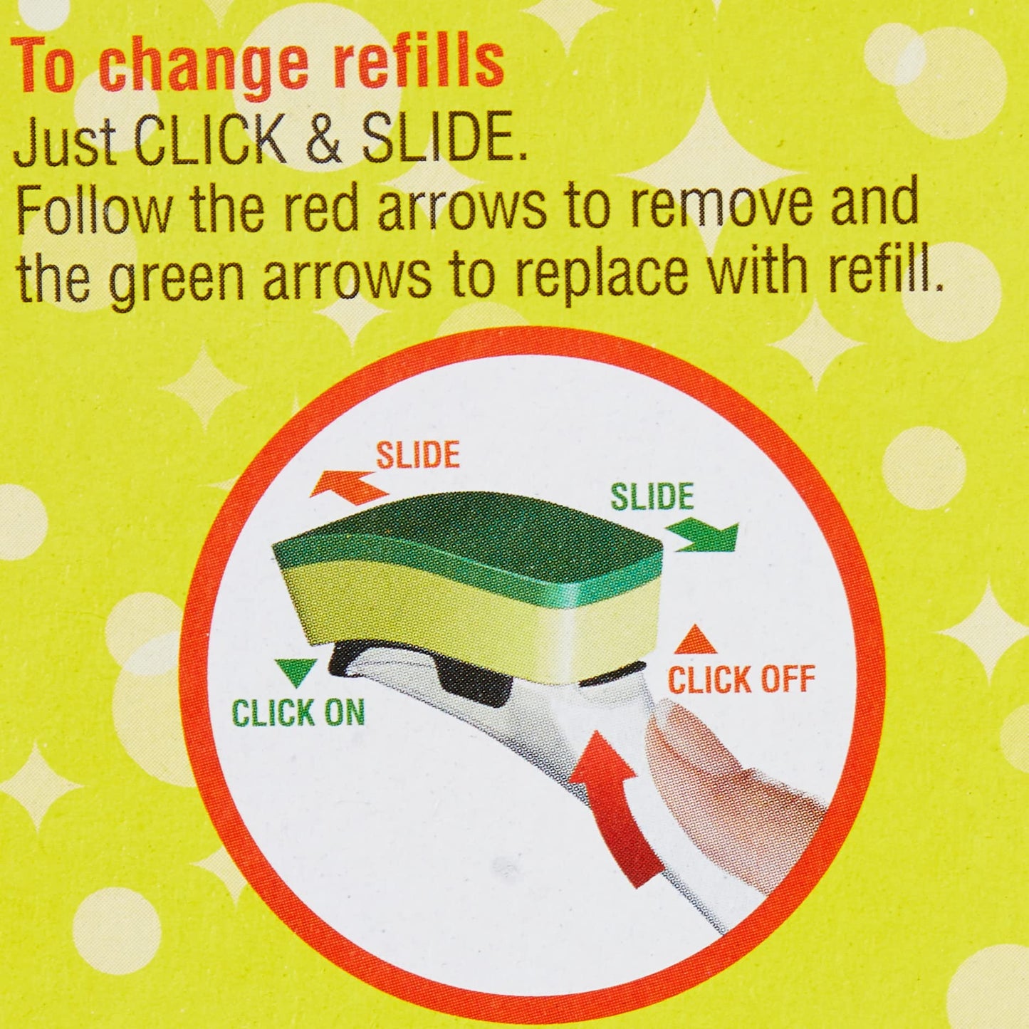 Dishmatic Green General-Purpose Washing-Up Sponge Refill Heads Pack of 3 x 9 – Kitchen Washing-Up Handle Refills Single