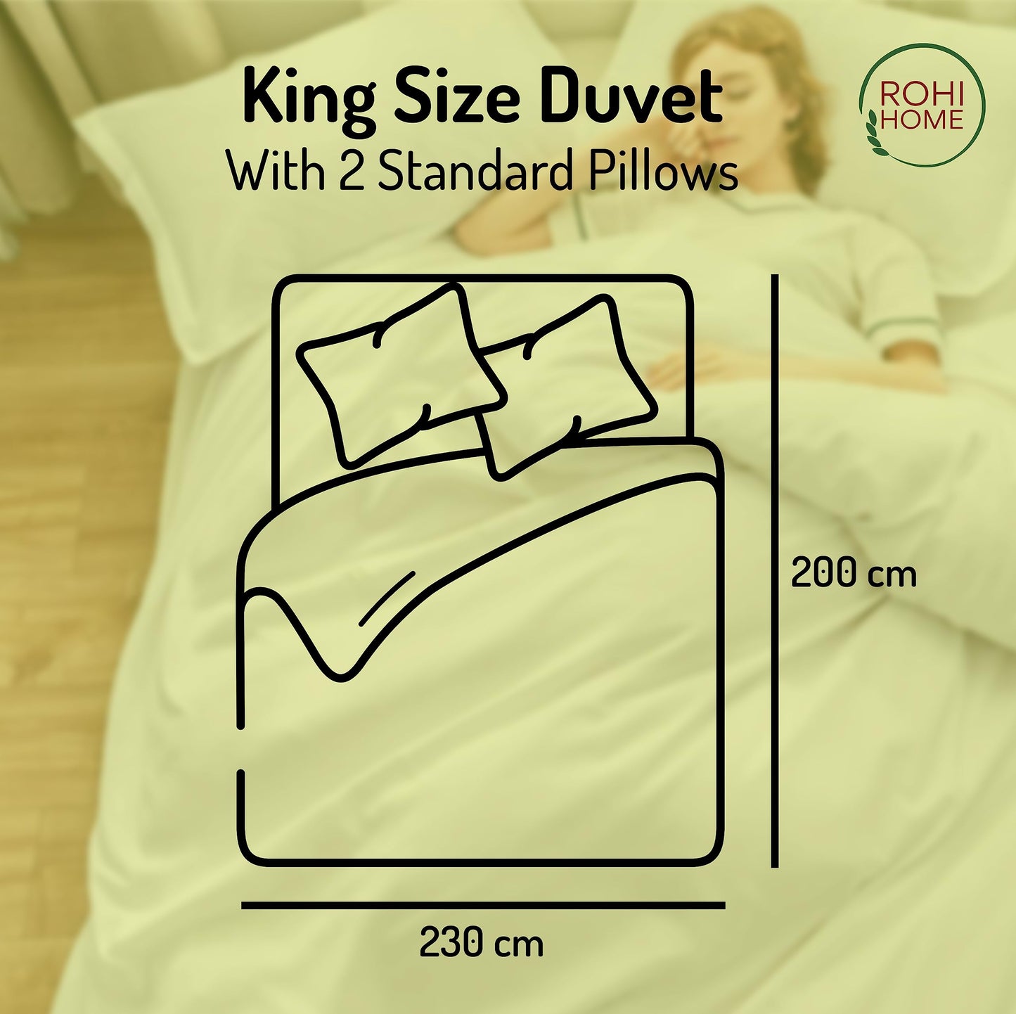 Rohi Anti-Allergy King Duvet 10.5 Tog with 2 Deluxe Pillows – Midweight – Luxurious Comfort All Season Duvet – Soft & Breathable Corvin Quilt 10.5 Tog + Pillow Pair