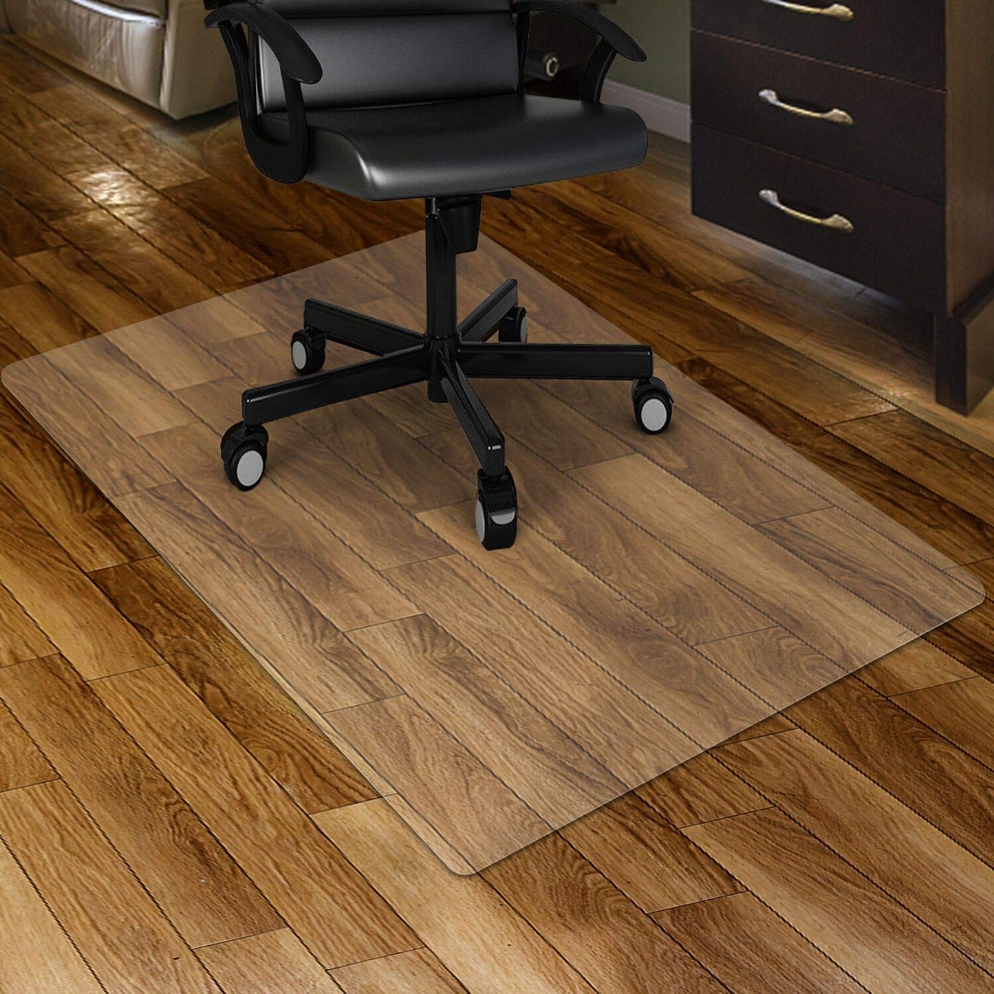 Kuyal Clear Chair mat for Hard Floors 75 x 120 cm (2.5' x 4') Transparent Floor Mats Wood/Tile Protection Mat for Office & Home 75x120cm for Hard Floor