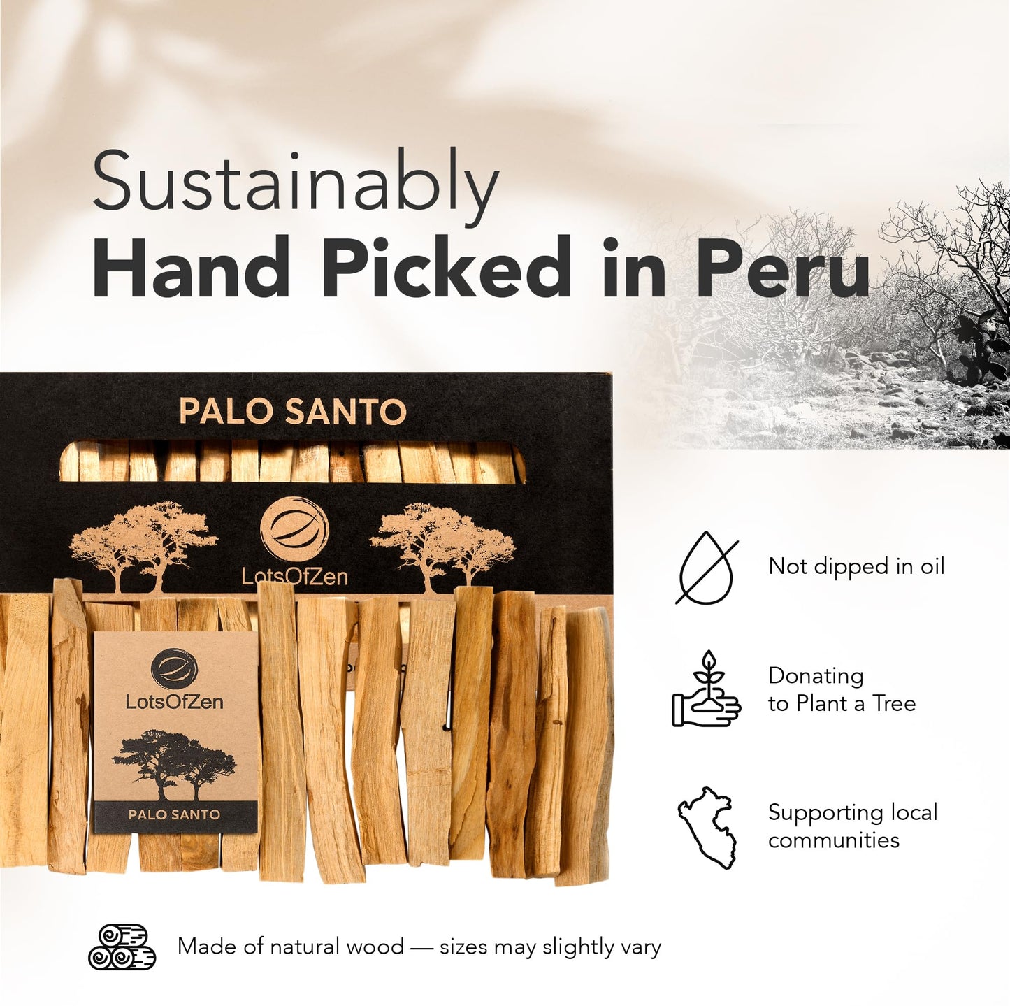 LOTS OF ZEN Palo Santo Sticks Authentic (Approx. 160 Grams | 5.6 Oz) — Large Pack — 100% Natural Spiritual Cleansing Palo Santo Smudge Sticks from Peru — Wild Harvested Sustainably Hand Picked