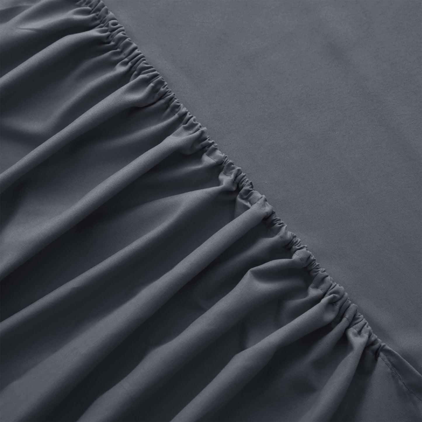 AMEHA Fitted Sheet Double 25 cm Deep Bed Sheets Easy Care Brushed Microfiber Elastic Fitted Bed Sheet Shrinkage Resistant (Charcoal/Dark Grey, 137 x 191cm) Plain Charcoal