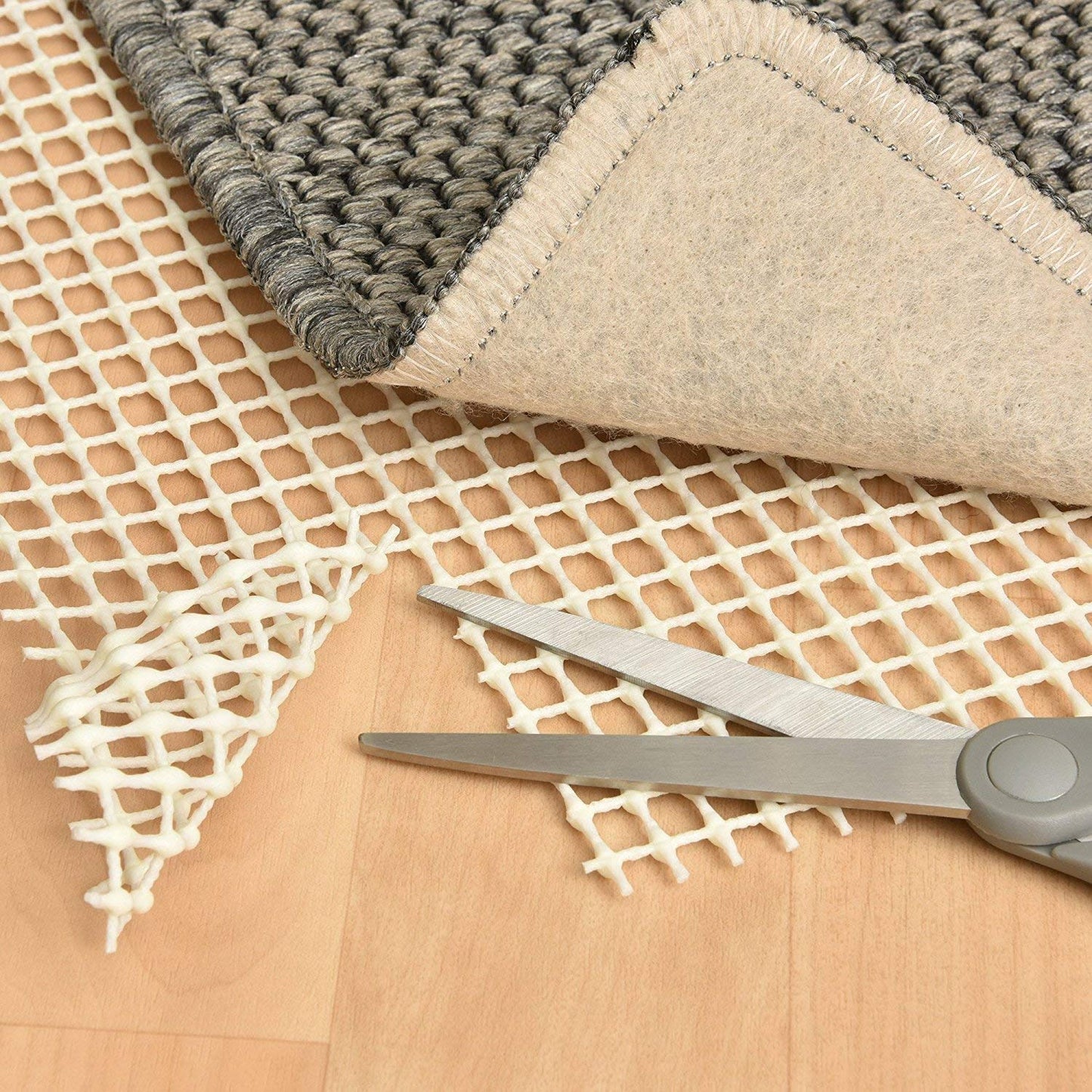 Rug Gripper Anti Slip Underlay (200 X 150 Cm) Multi Purpose Liner Non Slip Mat Mesh for Hard Floors Cushions, Drawer, Backing or Stopper Pad 200 X 150 Cream