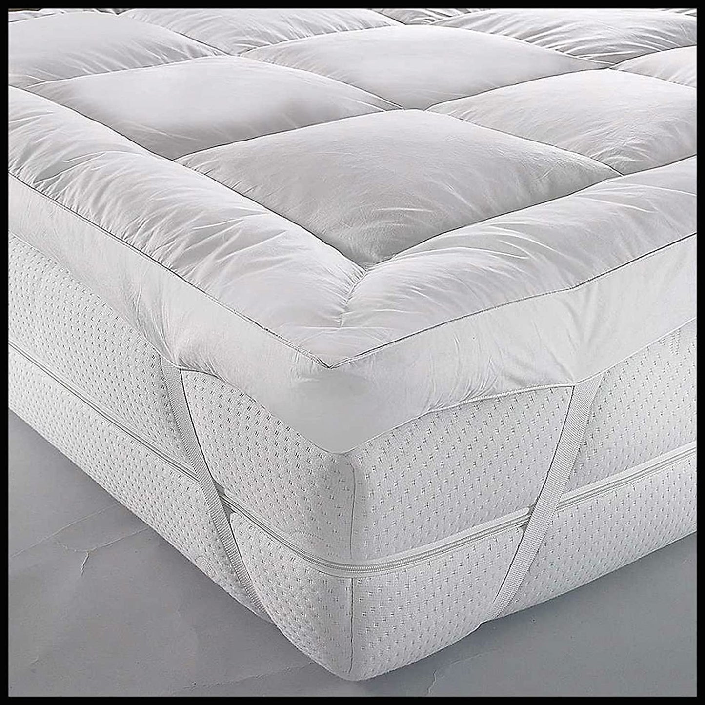 Hotel Quality Box Stitched Microfibre Mattress Topper 5cm Super soft Heavy Fill Orthopaedic Anti Allergy Quilted Mattress Topper (Small Single) Small Single