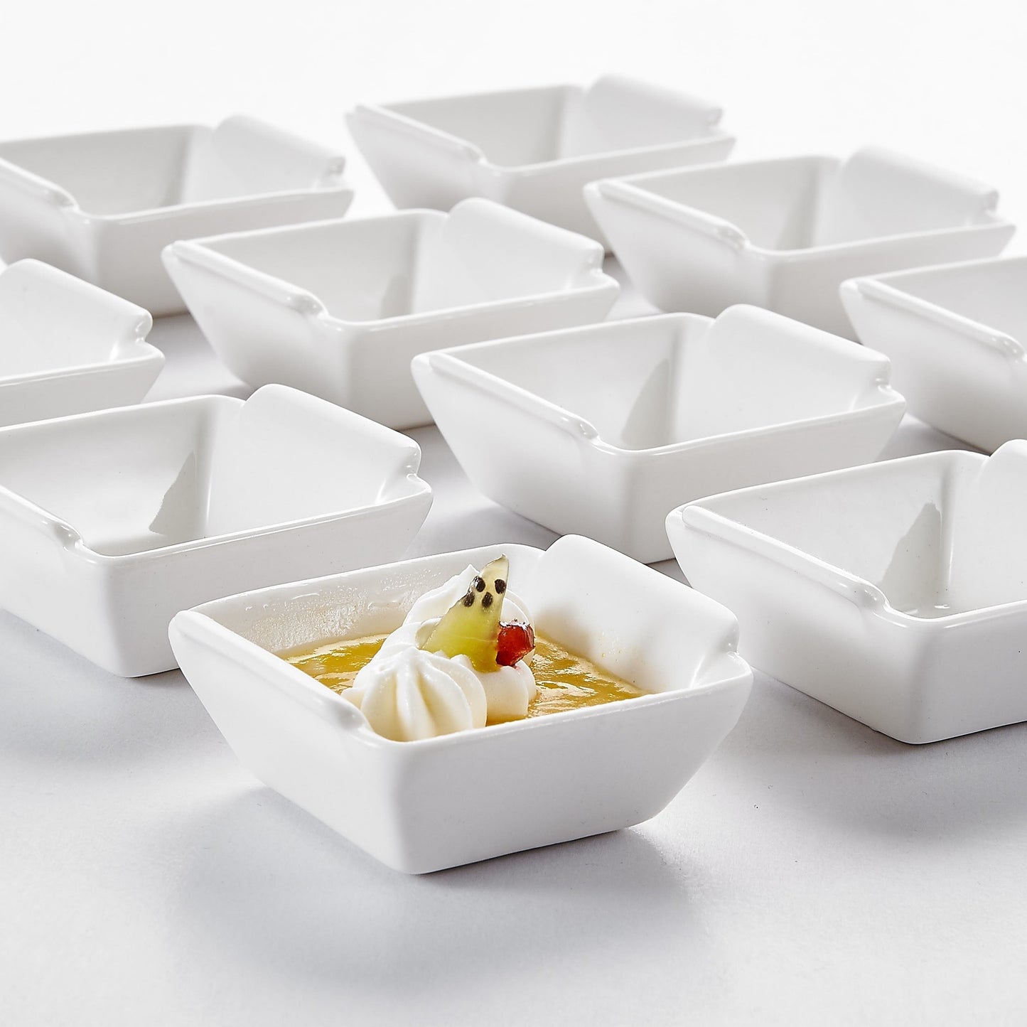 MALACASA Ramekins Set of 12, 40ML Porcelain White Dipping Bowls Mini Creme Brulee Ramekins Soufflé Dishes Baking Dish for Serving Dip, Custard, Ice Cream, Oven Safe Set of 12 - 40ML, 6.2 x 6 x 3cm White-m