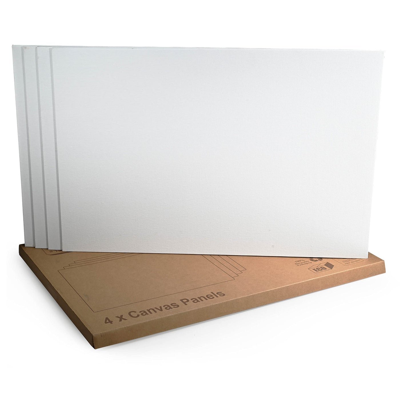 Artgeo 3mm FSC Canvas Panel (40cm x 60cm Pack of 4), 100% Plastic Free Packaging 40cm x 60cm