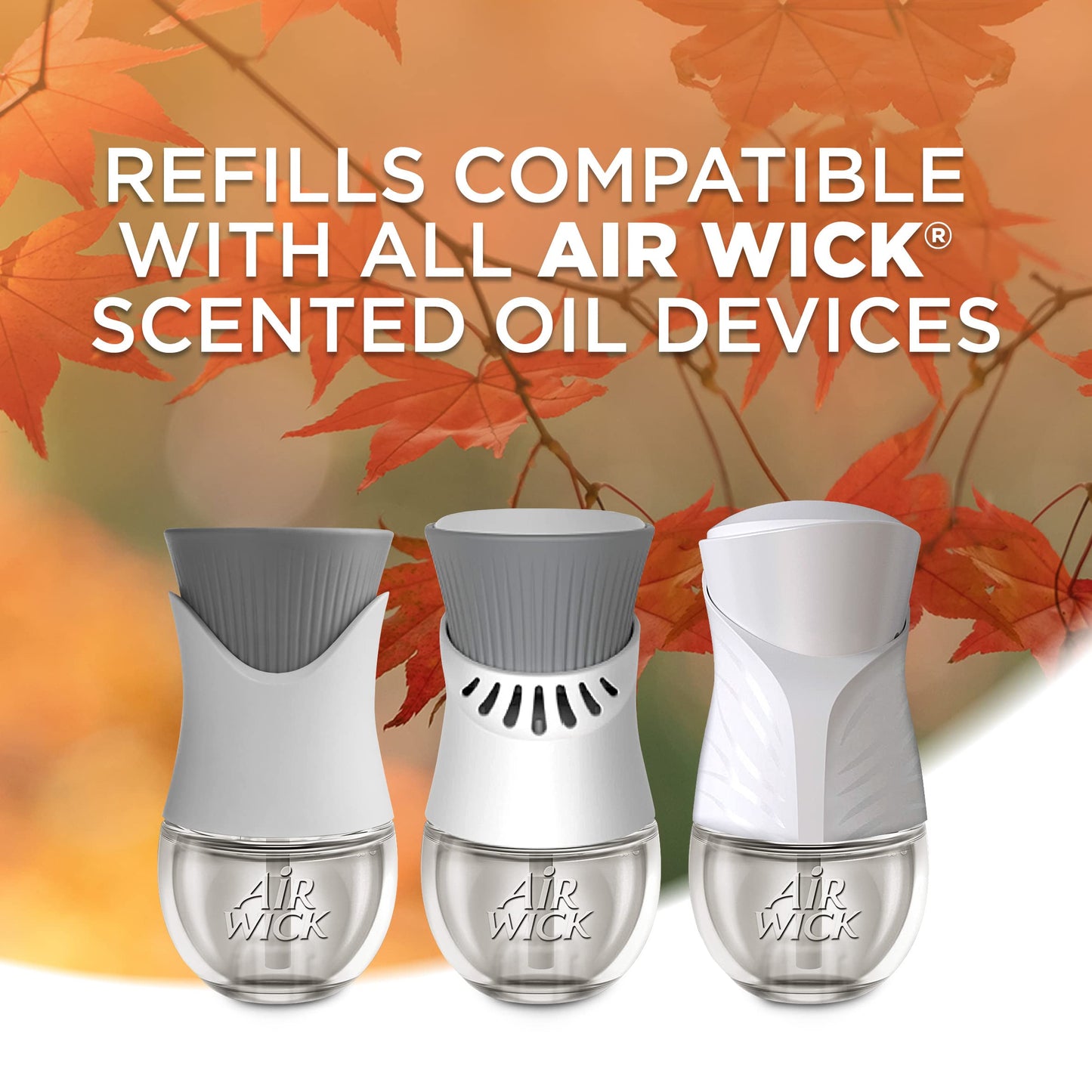 Air Wick Plug in Scented Oil 5 Refills, Pumpkin Spice, Fall Scent, Fall Spray, (5x0.67oz), Essential Oils, Air Freshener, Packaging May Vary