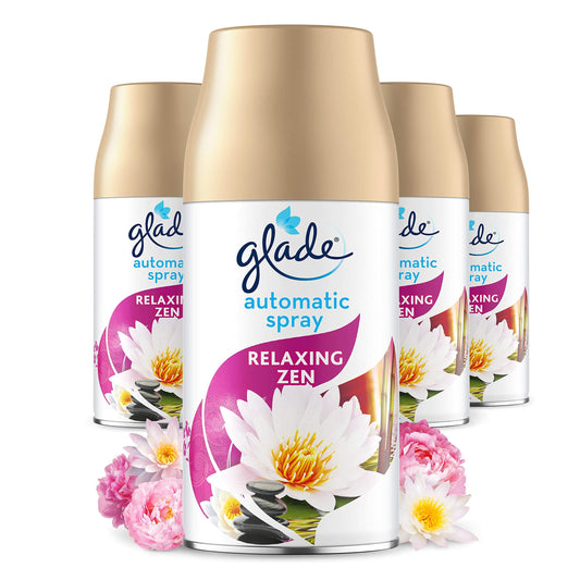 Glade Automatic Air Freshener Refills, Room Spray & Odour Eliminator, Relaxing Zen, Pack of 4 (4 x 269 ml)