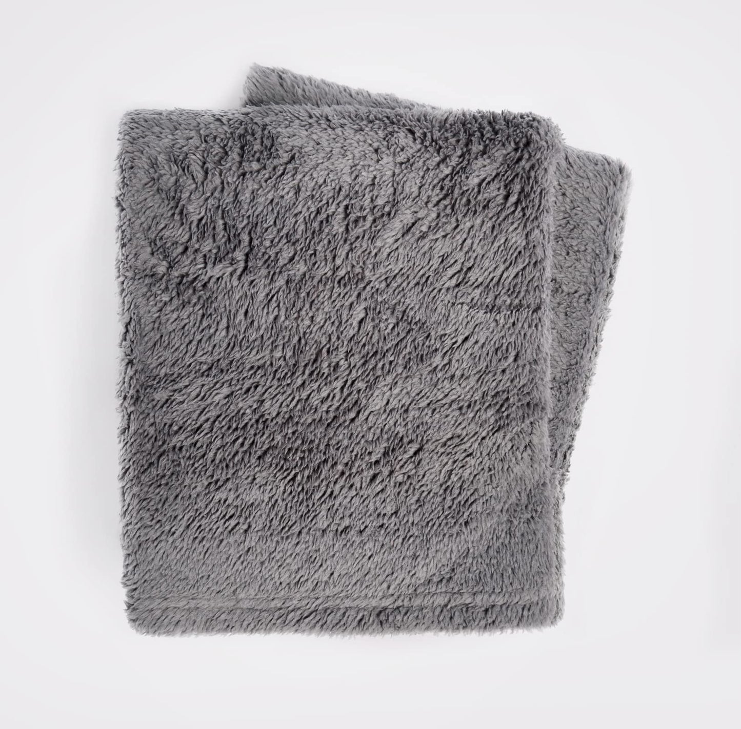 Brentfords Teddy Fleece Throw, 150 x 200 cm, 100% Polyester, Charcoal Grey, Double Double - 150 x 200 cm