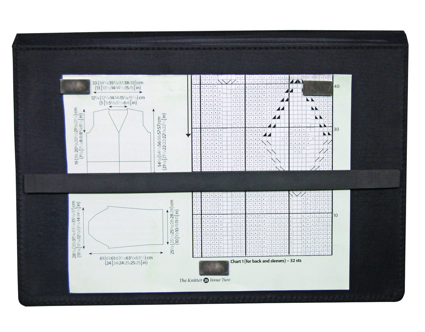 KnitPro KP10730 Magma Knitting Chart Keeper Fold Up Style, Black,50 x 2 x 30 cm 25x30cm