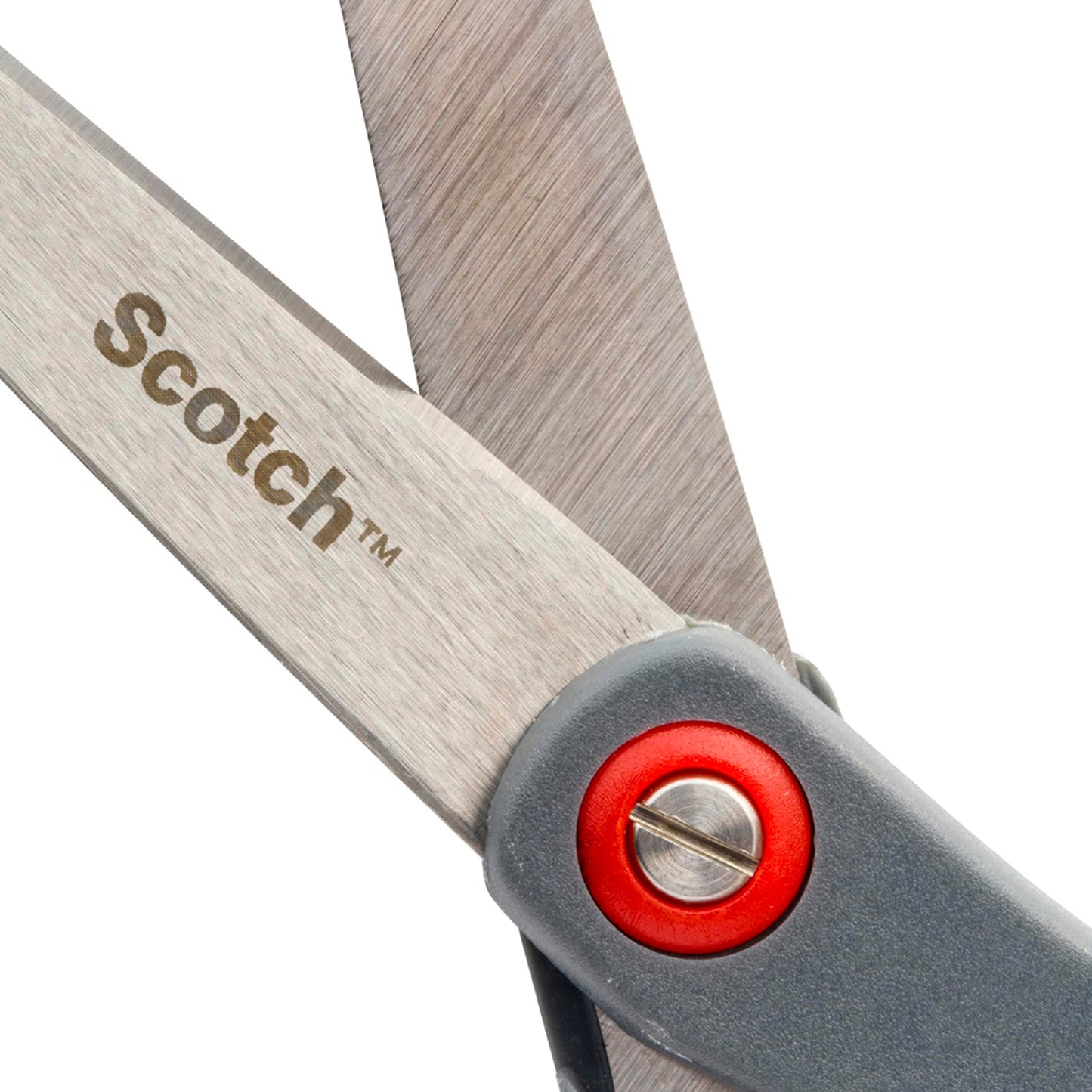 Scotch Precision Office Scissors with Stainless Steel Blades - 20 cm - Ideal for Precise Cutting, Good for Right Hand Use and Left Hand Use - Grey/Red Colour 20cm Single