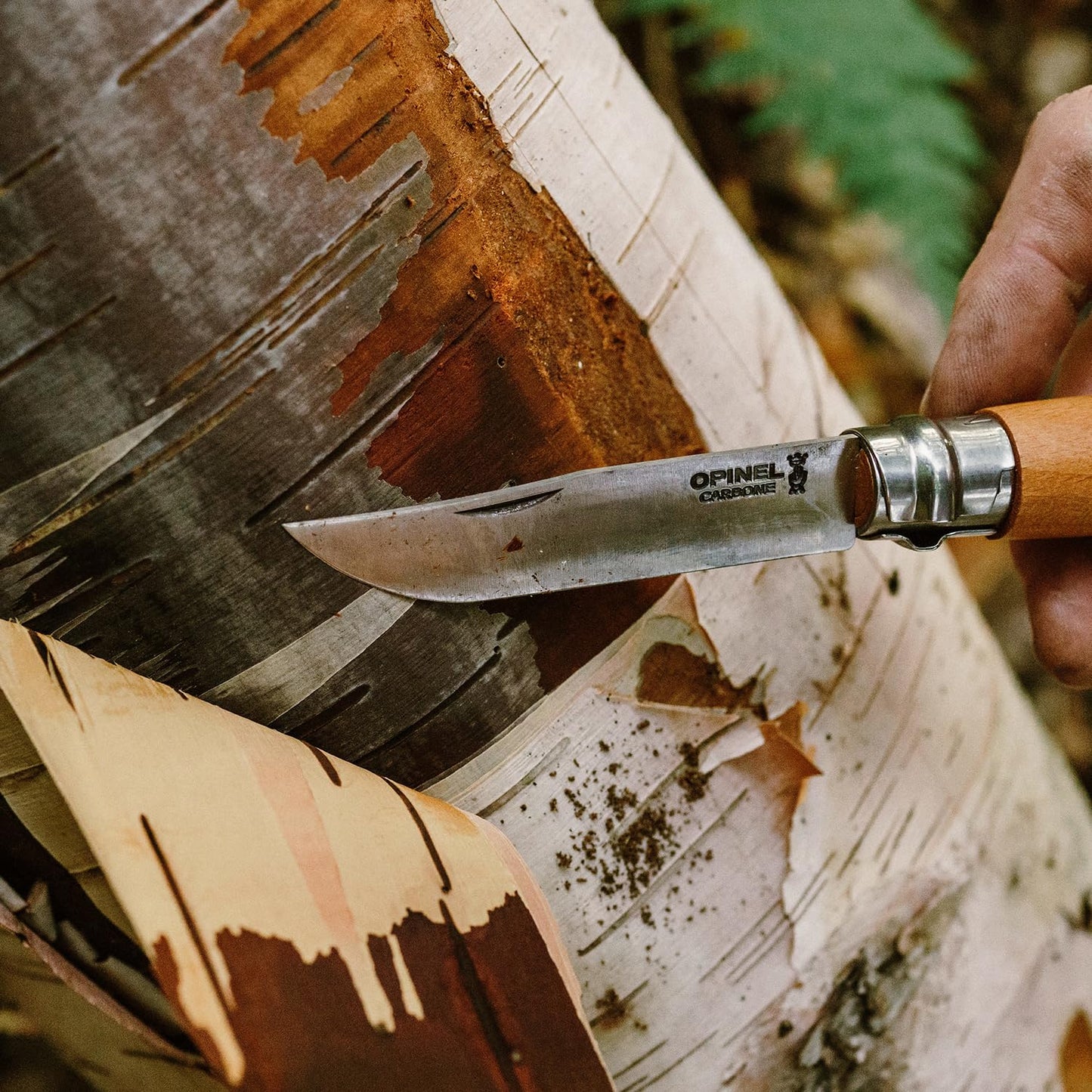 Opinel Lock Knife Carbon No.7 - Beech Wood Handle