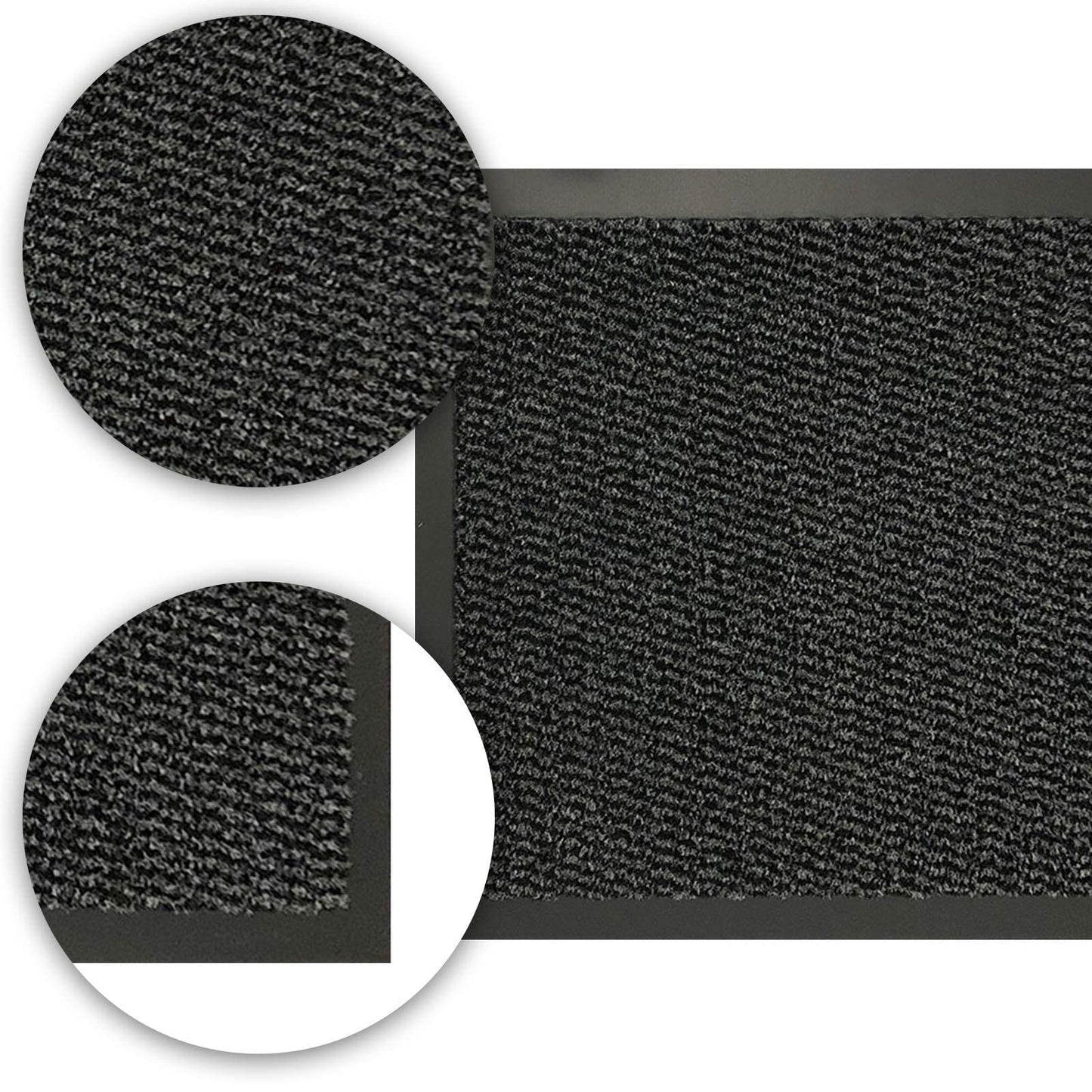 GULLAMBO Door mats indoor – Large Door Matts indoor –Non Slip Kitchen And Office floor Mats, Super Heavy Duty Absorbent doormats inside Barrier Mat, Washable Entrance Rug (Anth, 40x 60) 40cm x 60cm Anthracite