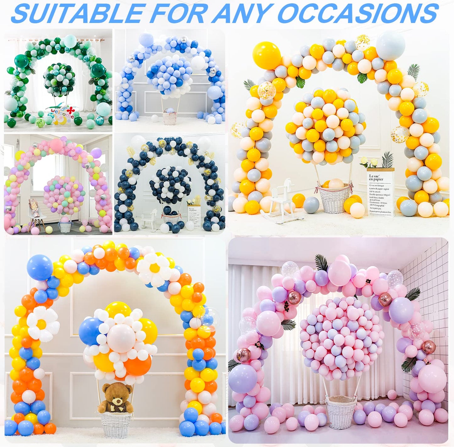 Same set OBOVO Reusable Balloon Arch Kit, 10 Ft Adjustable Balloon Arch Stand Frame for Wedding Graduation Birthday DIY Party Supplies Christmas Decorations B