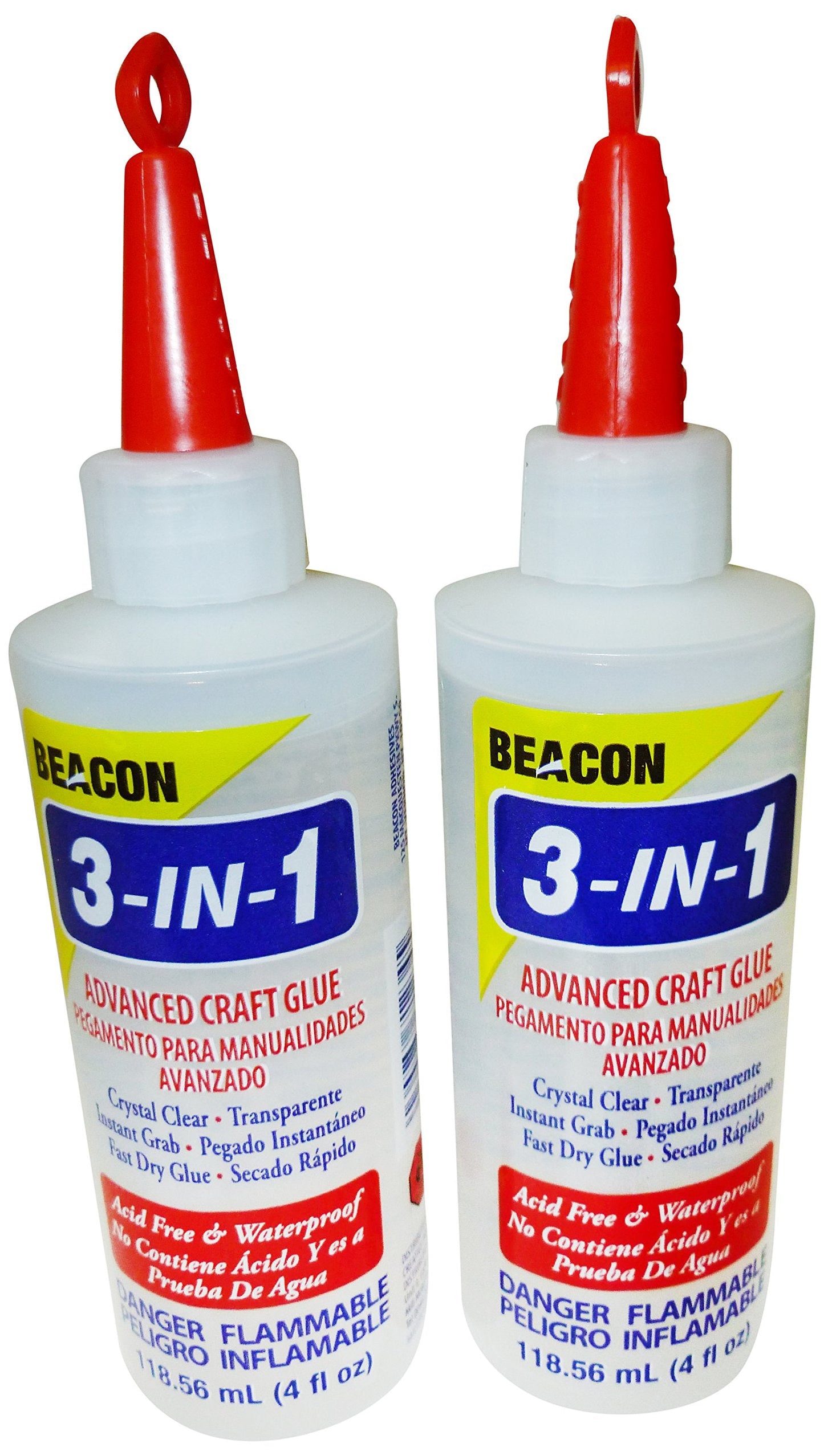 Beacon Adhesives 3-in-1 Advanced Craft Glue 118.56 ml, Dries Crystal Clear (Pack of 2)