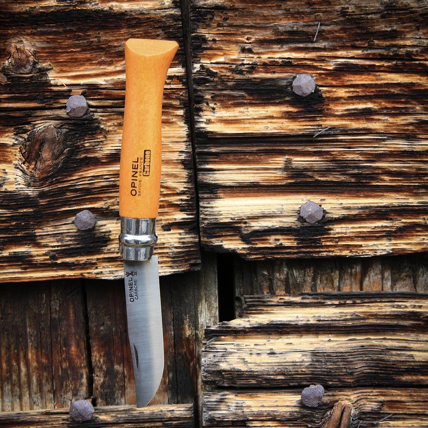 Opinel Lock Knife Carbon No.7 - Beech Wood Handle