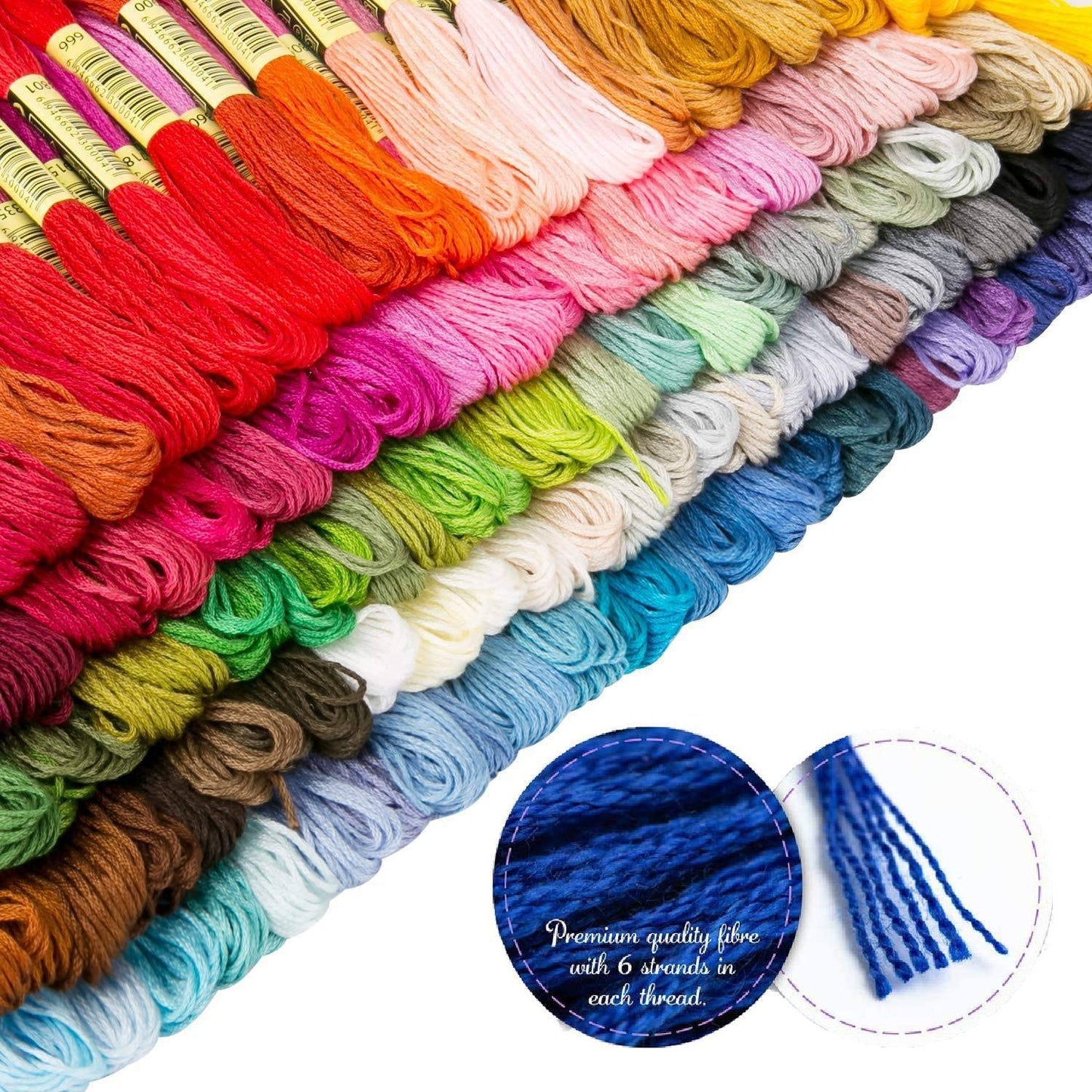 150 Skeins Embroidery Thread, elloLife Random Colors Cotton Embroidery Floss Friend Bracelets Making Kits with 12 Pieces Bobbins Organizer for Beginners Adults for Knitting Cross Stitch Project 150 COLOURS