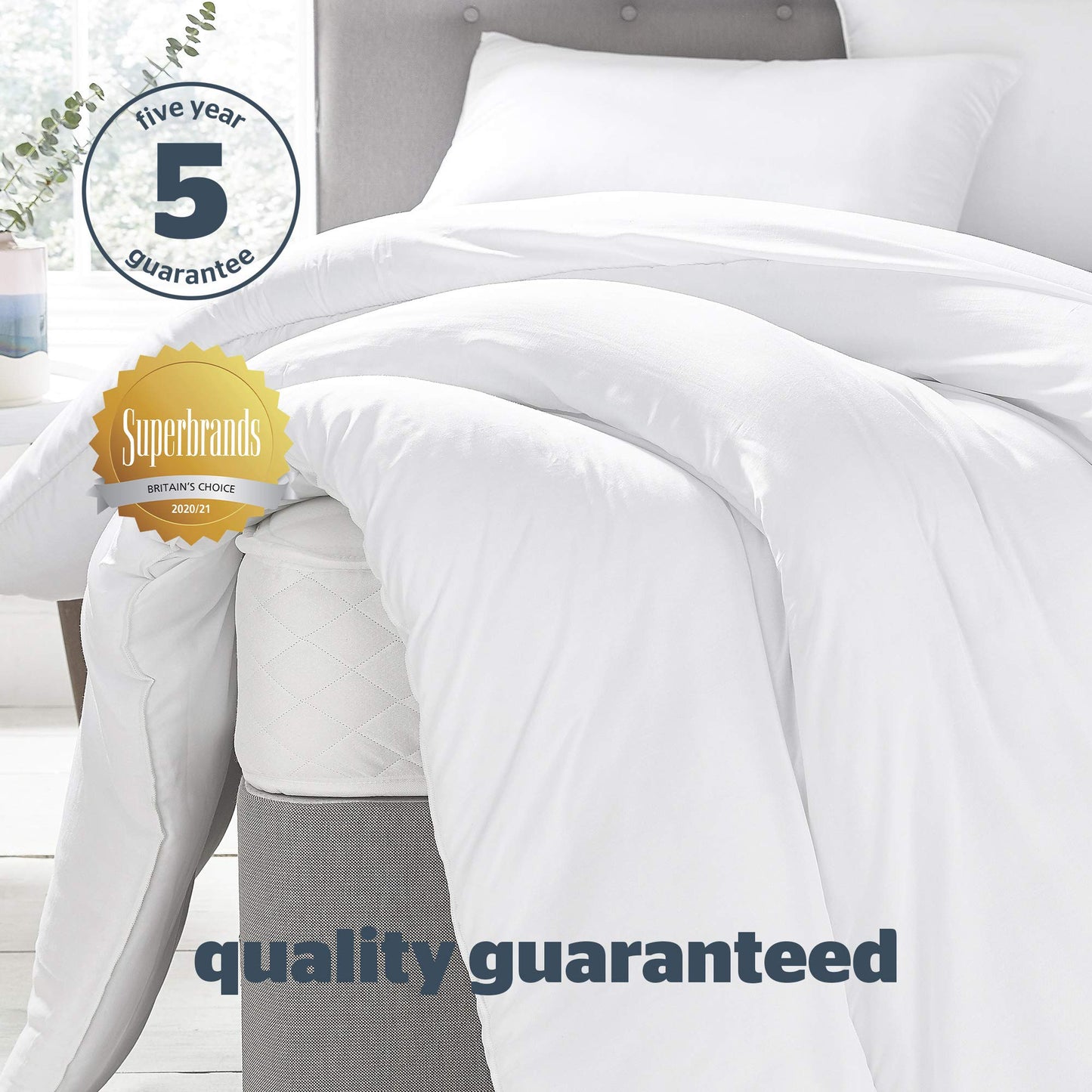 Silentnight Deep Sleep Single Duvet 7.5 Tog – Mid-Lightweight Soft and Comfortable Quilt Duvet Ideal for Spring and Summer – Hypoallergenic and Machine Washable - Single – 135x200cm , White