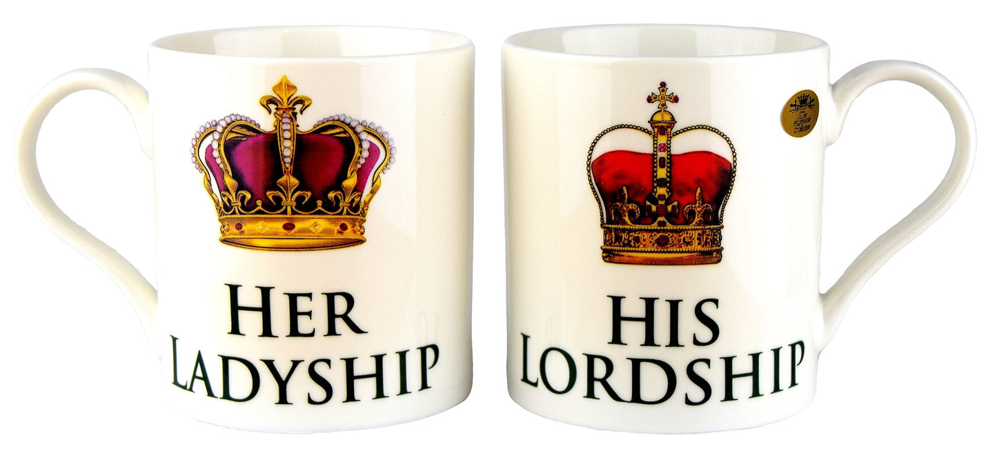 The Leonardo Collection His Lordship & Her Ladyship Fine China Set of 2 Mugs in Individual Gift Boxes