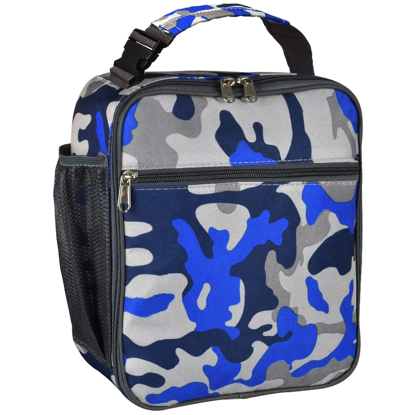 IWTTWY Insulated Lunch Bag Camo Cooler Bag Portable Carrying Lunch Box Bag for Boys Girls Women Men to School Office Outdoor (Camo Blue) Camo Blue