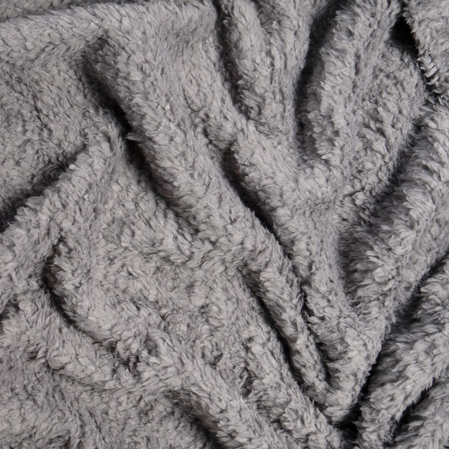 Brentfords Teddy Fleece Throw, 150 x 200 cm, 100% Polyester, Charcoal Grey, Double Double - 150 x 200 cm