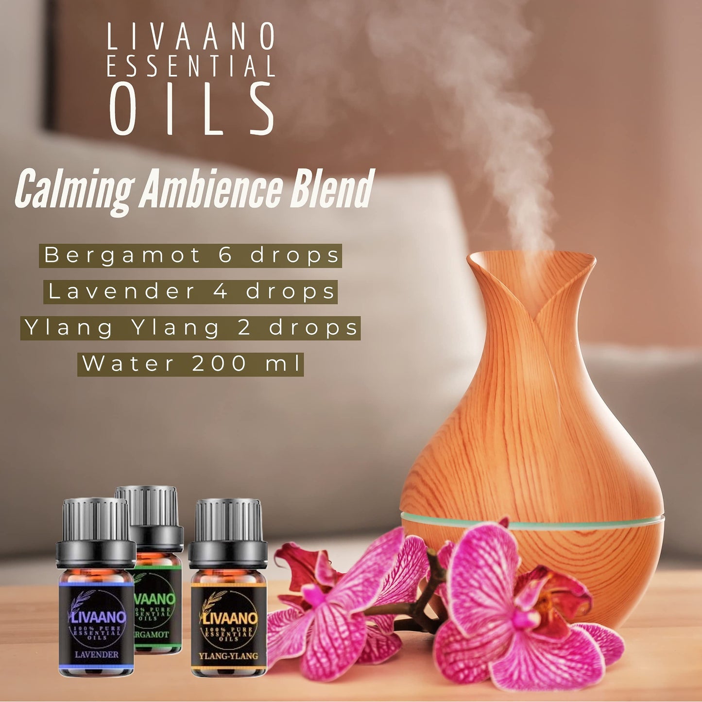 LIVAANO 100% Natural Essential Oils Set, 5ml 12 Aromatherapy Oils, Essential Oils for diffusers for Home, Diffuser Oil, Lavender, Tea Tree, Lemon, Bergamot Best Seller