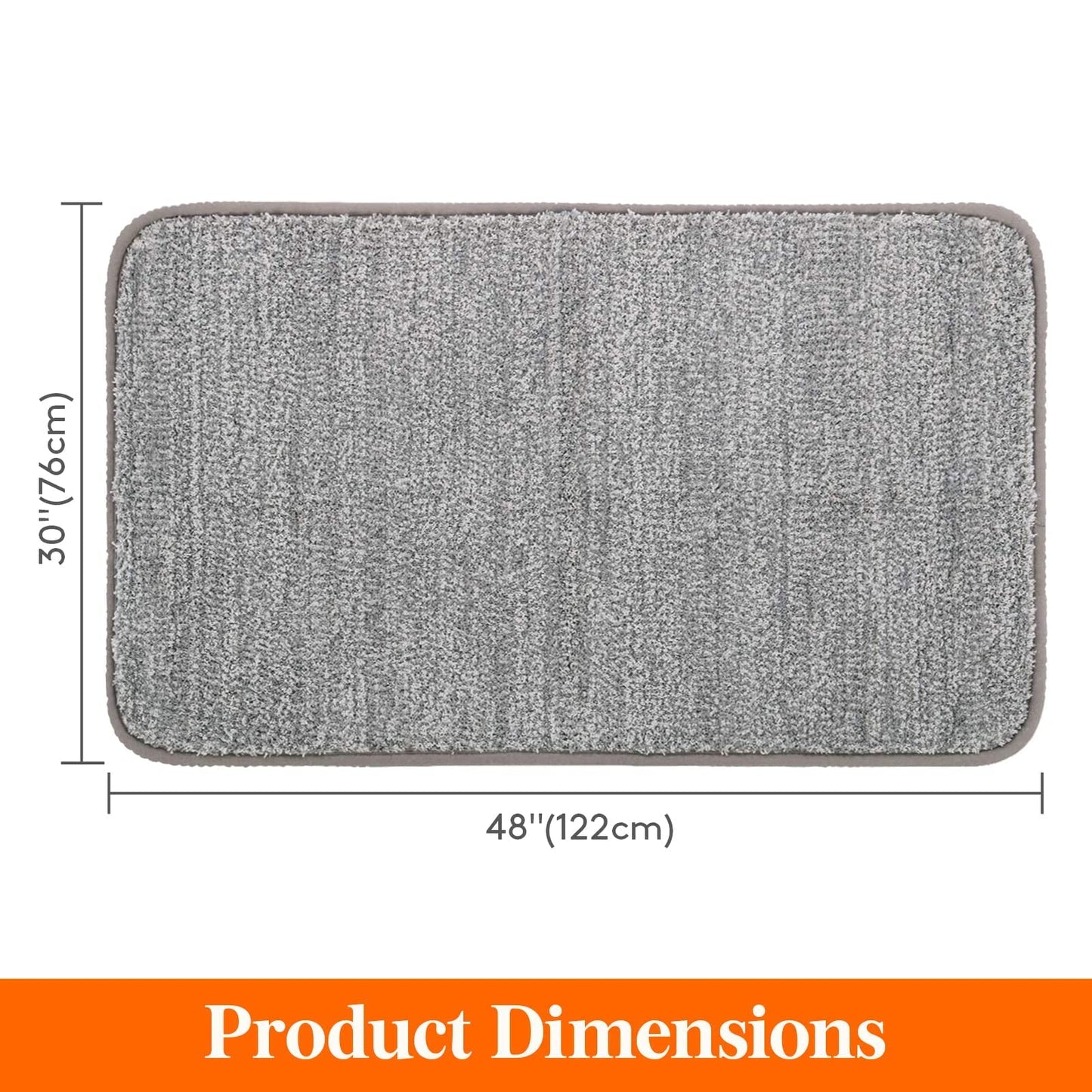 Lifewit Indoor Doormat Super Absorbent Water Low Profile Mats Machine Washable Non Slip Rubber Entrance Rug for Front Door Inside Dirt Trapper Mats Shoes Scraper, Grey, 122 x 76 cm Gray 76 x 122 cm