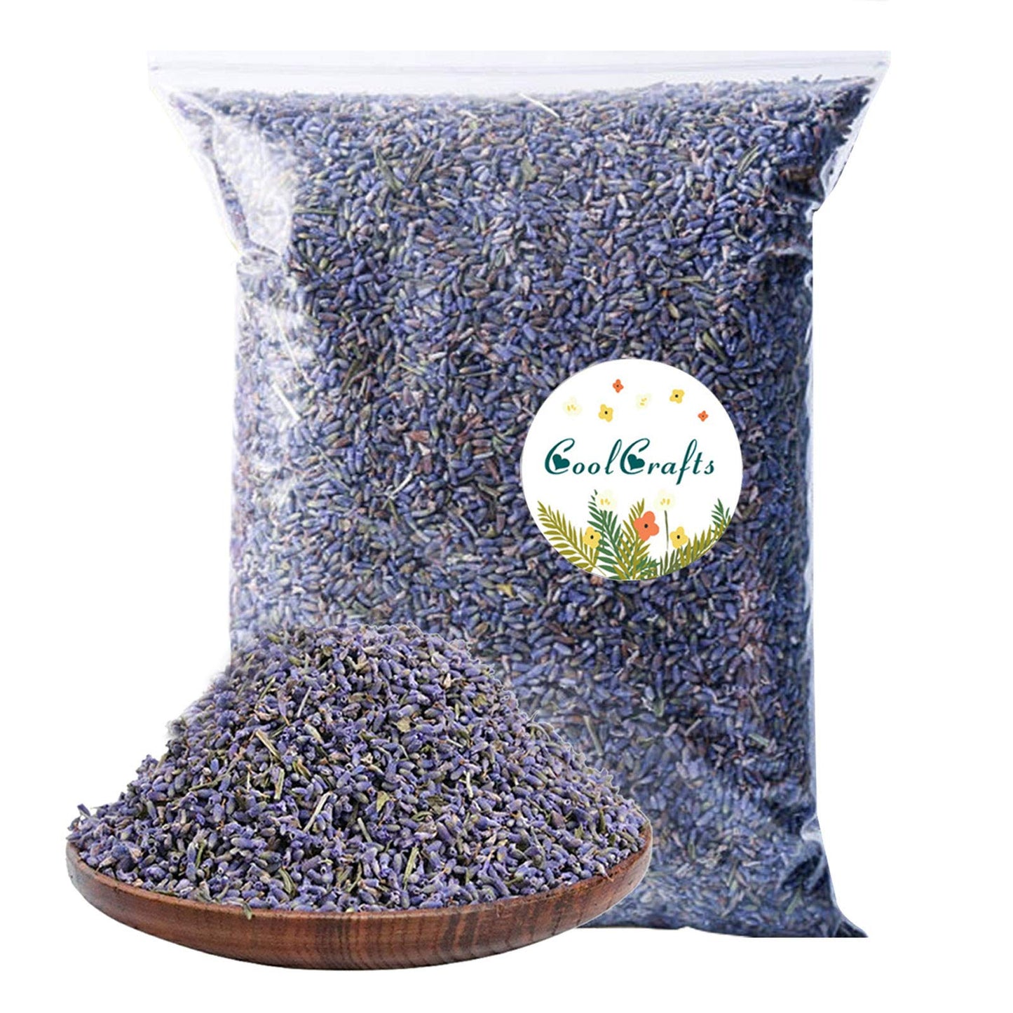 CoolCrafts Dried Lavender Flowers, Dry Lavender Buds Bulk Wholesale Fragrant Lavender for Wedding Toss, Crafts, Sachets - 2 Pound