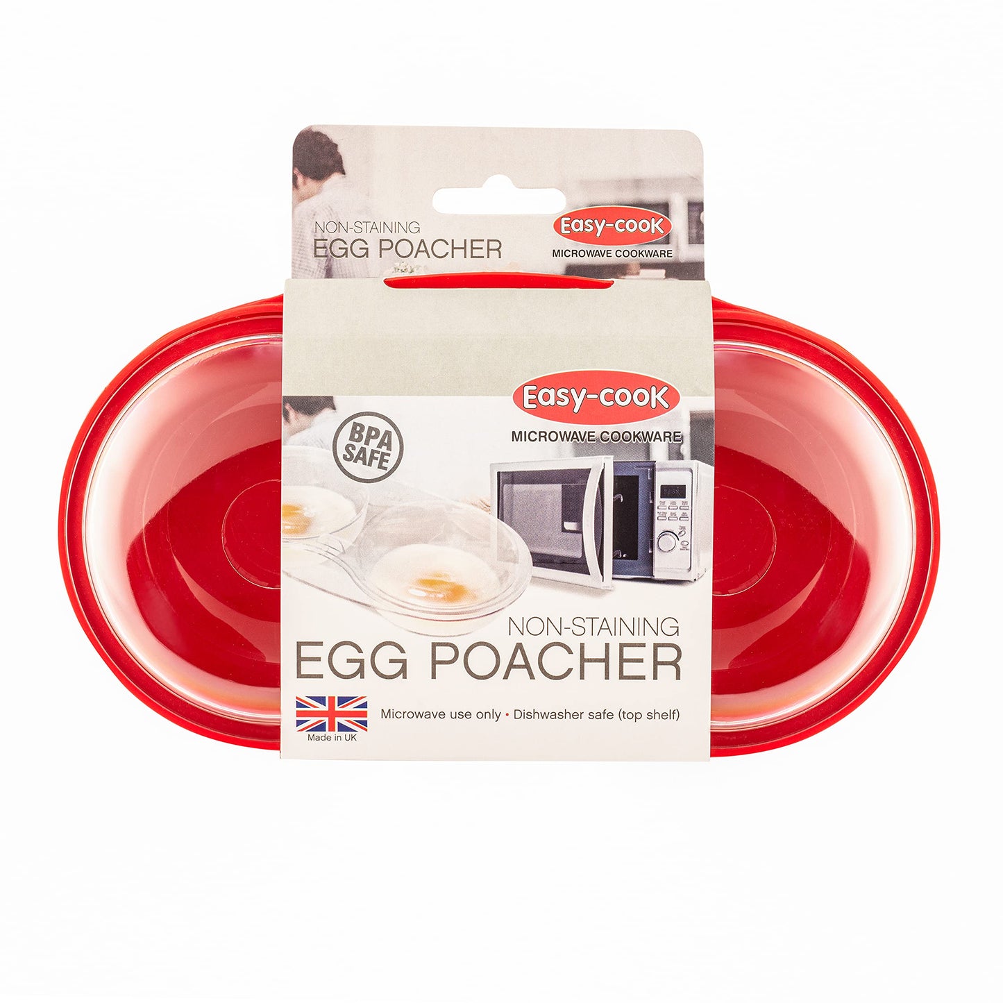 Easy Cook NS606R Microwave Egg Poacher, red, 2 cup